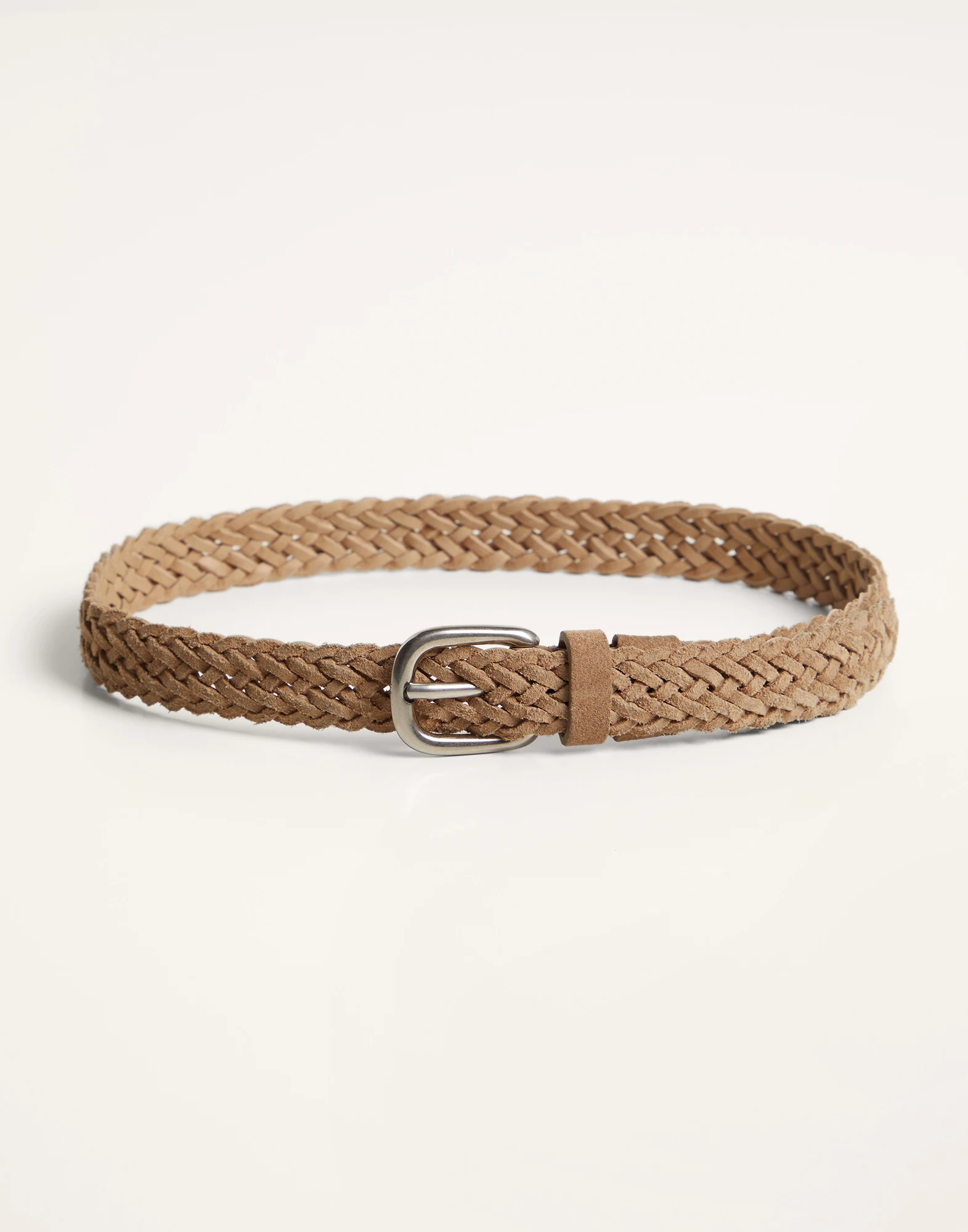 Braided reversed calfskin belt