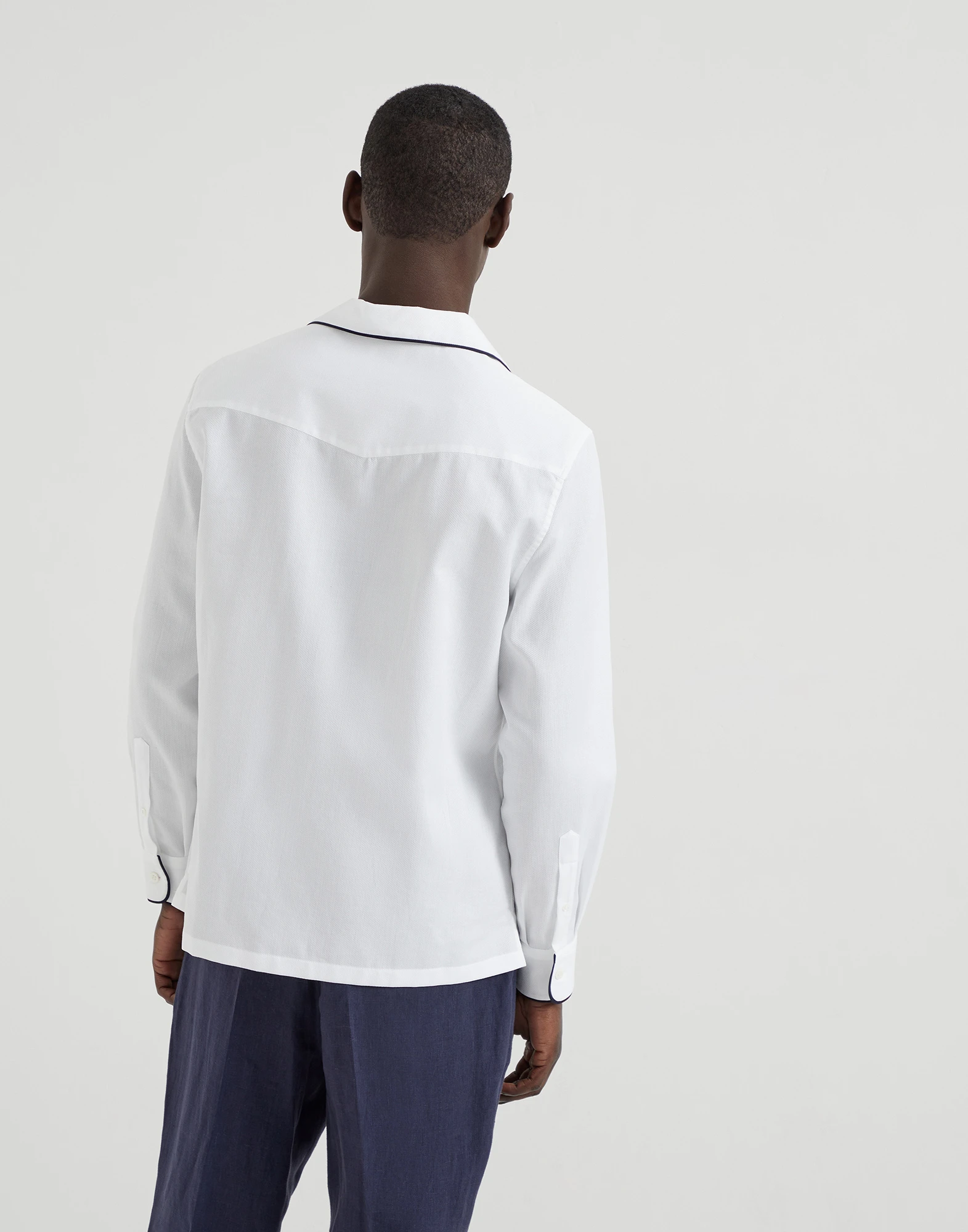 Shirt with camp collar