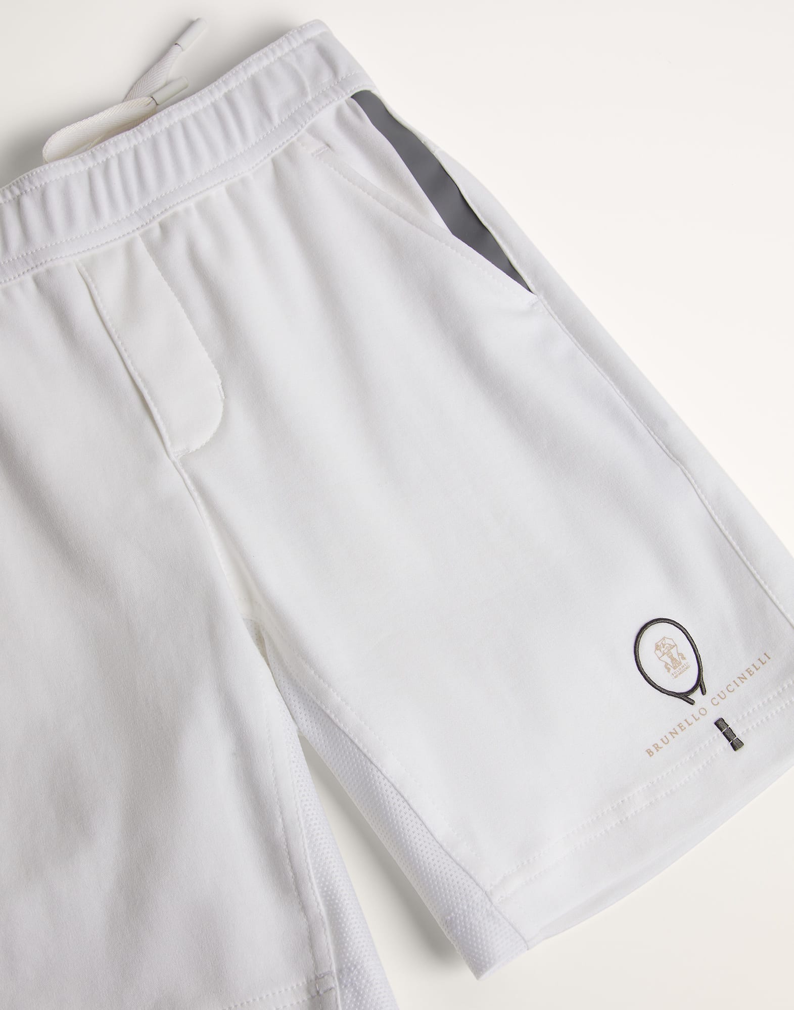 Cotton interlock Bermuda shorts with tennis logo