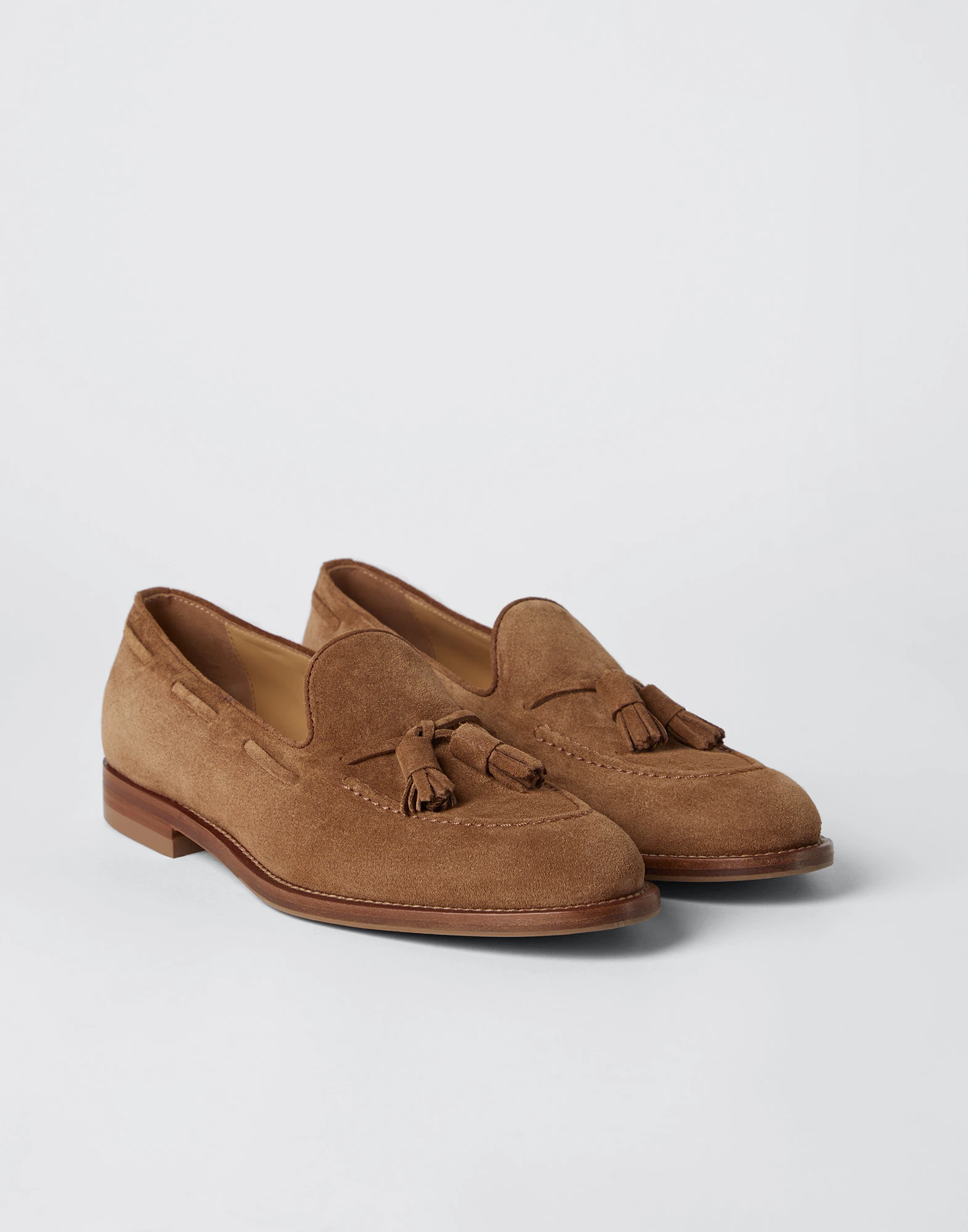 Suede loafers with tassels