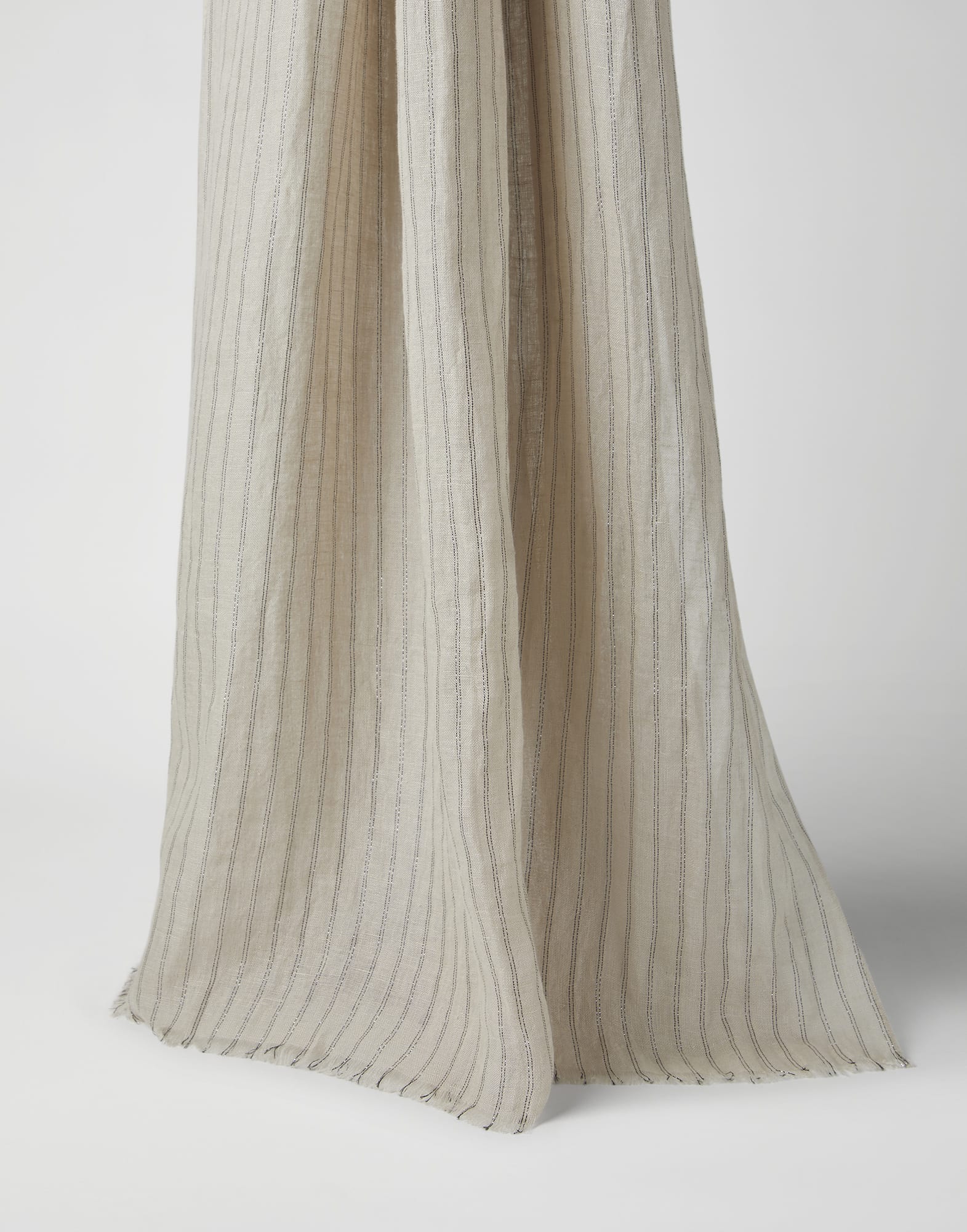 Linen sparkling stripe scarf