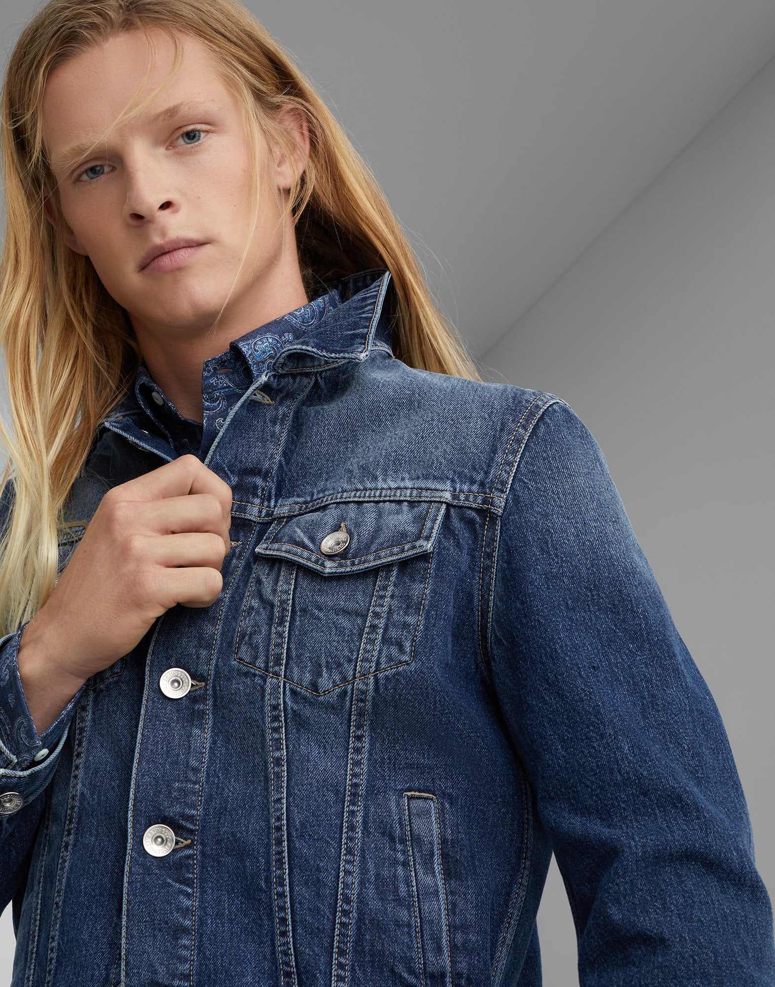 Denim four-pocket jacket