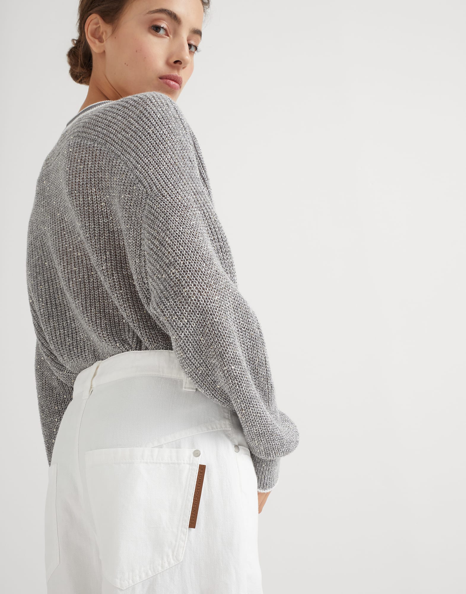 Garment-dyed relaxed trousers in cotton and linen cover