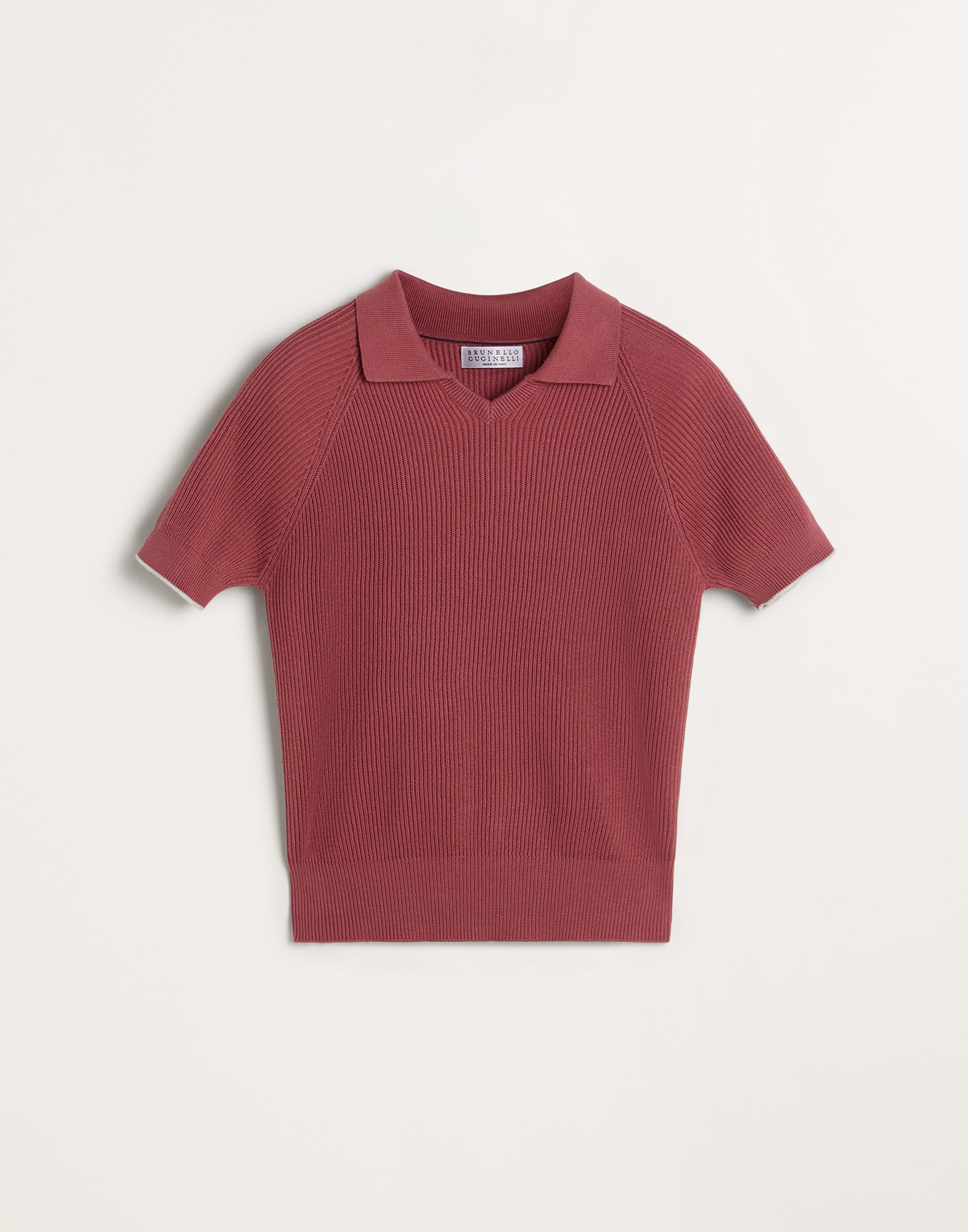 Cotton English rib knit polo