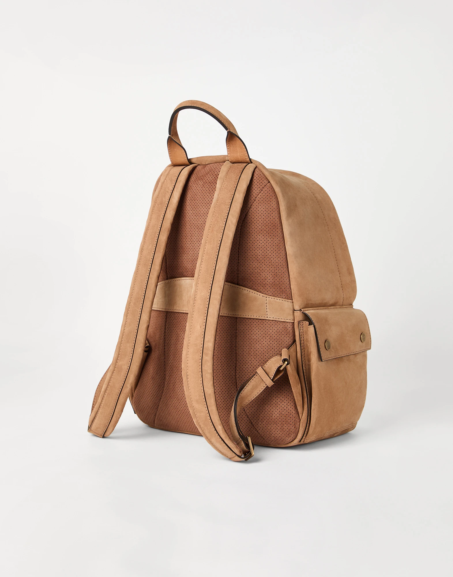 Reversed calfskin backpack
