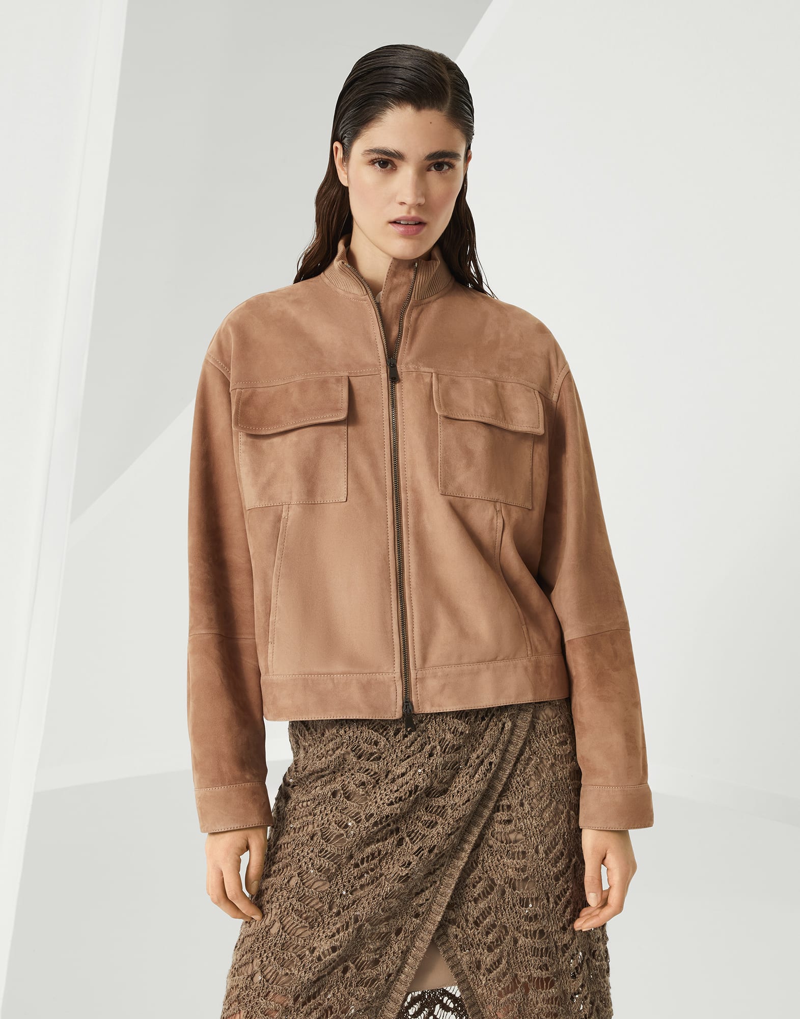 Couture suede outerwear