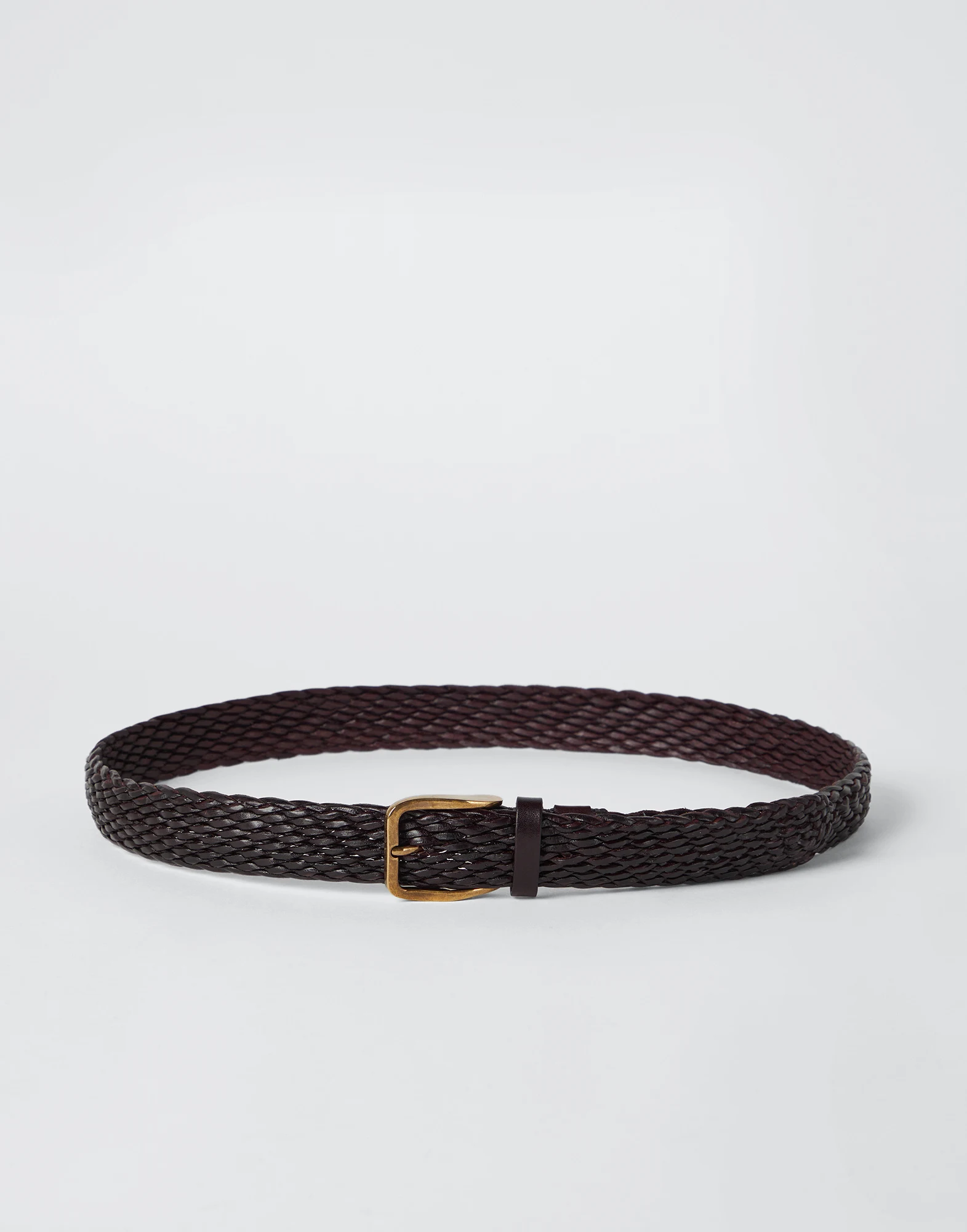 Braided calfskin belt