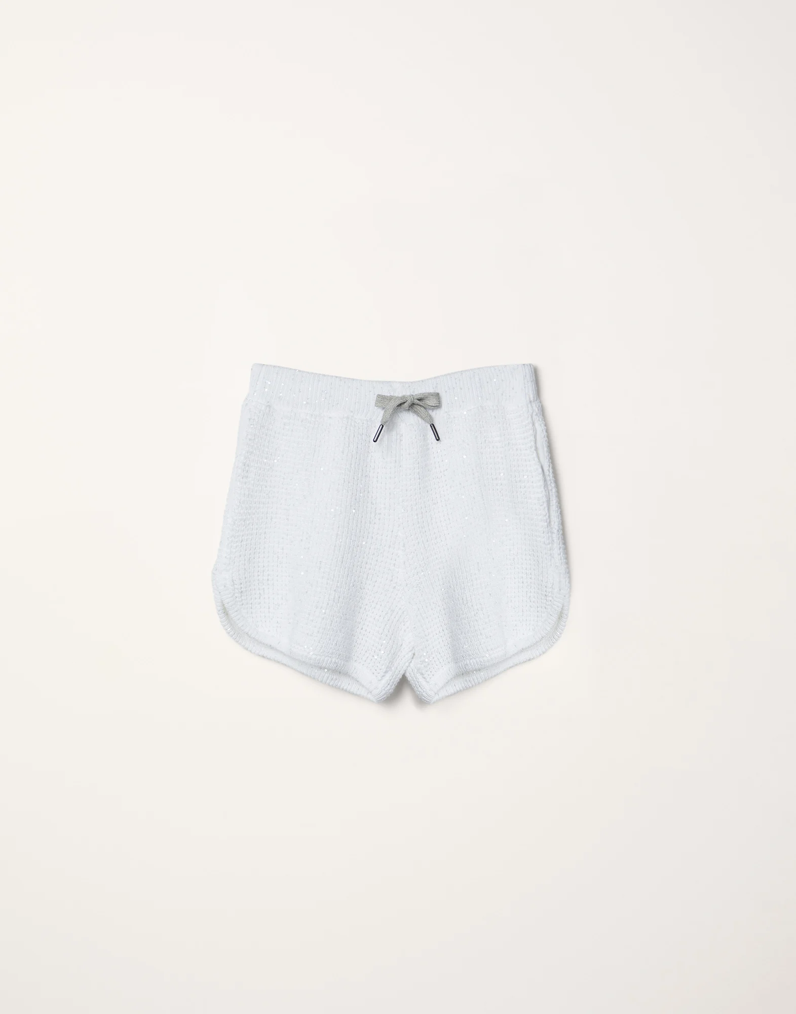 Cotton dazzling yarn half English rib knit shorts