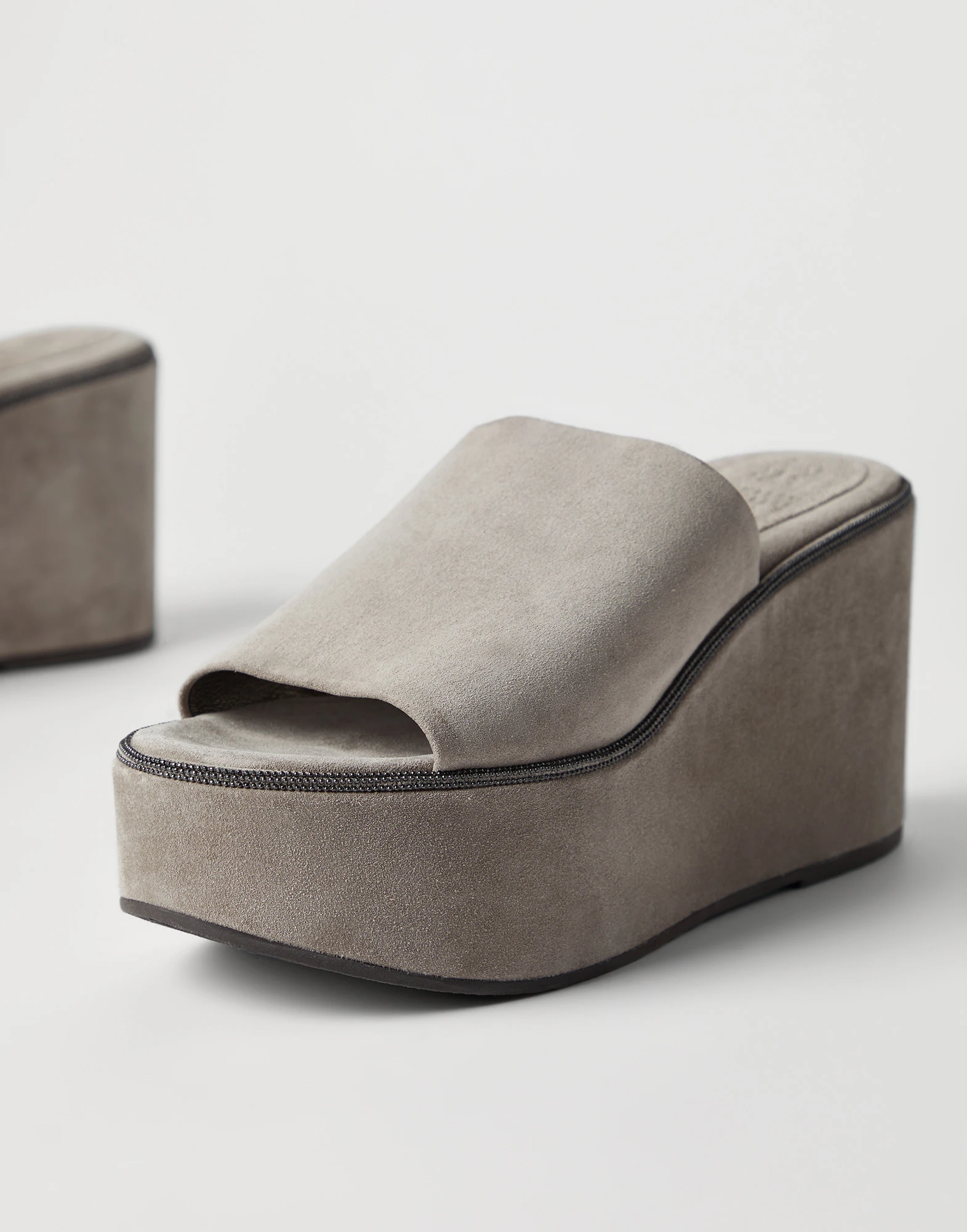 Suede wedges with precious welt