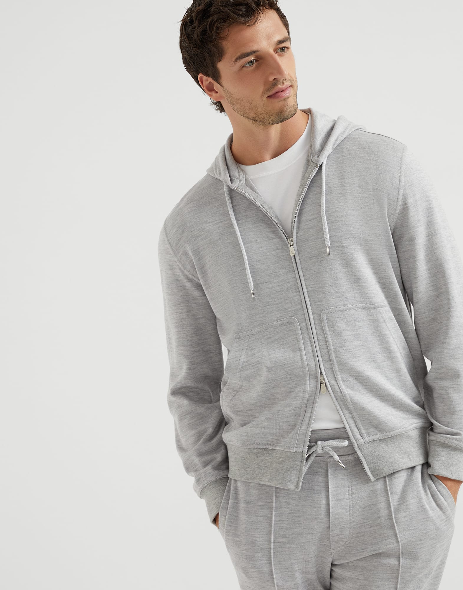 Cashmere and silk French terry sweatshirt