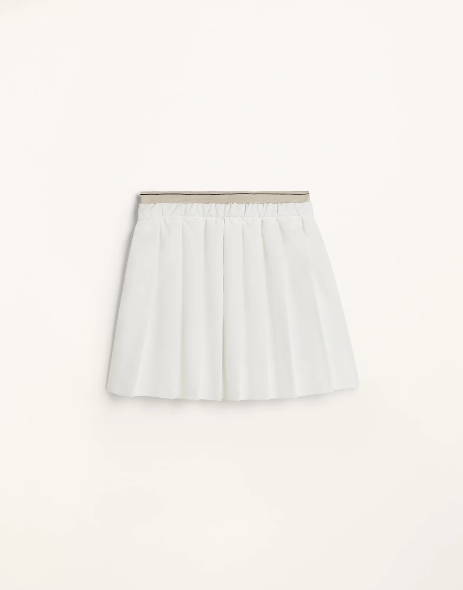 Pleated techno poplin tennis skirt with shorts