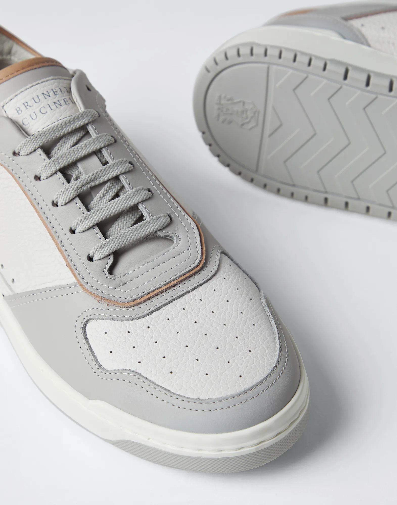 Calfskin basket sneakers