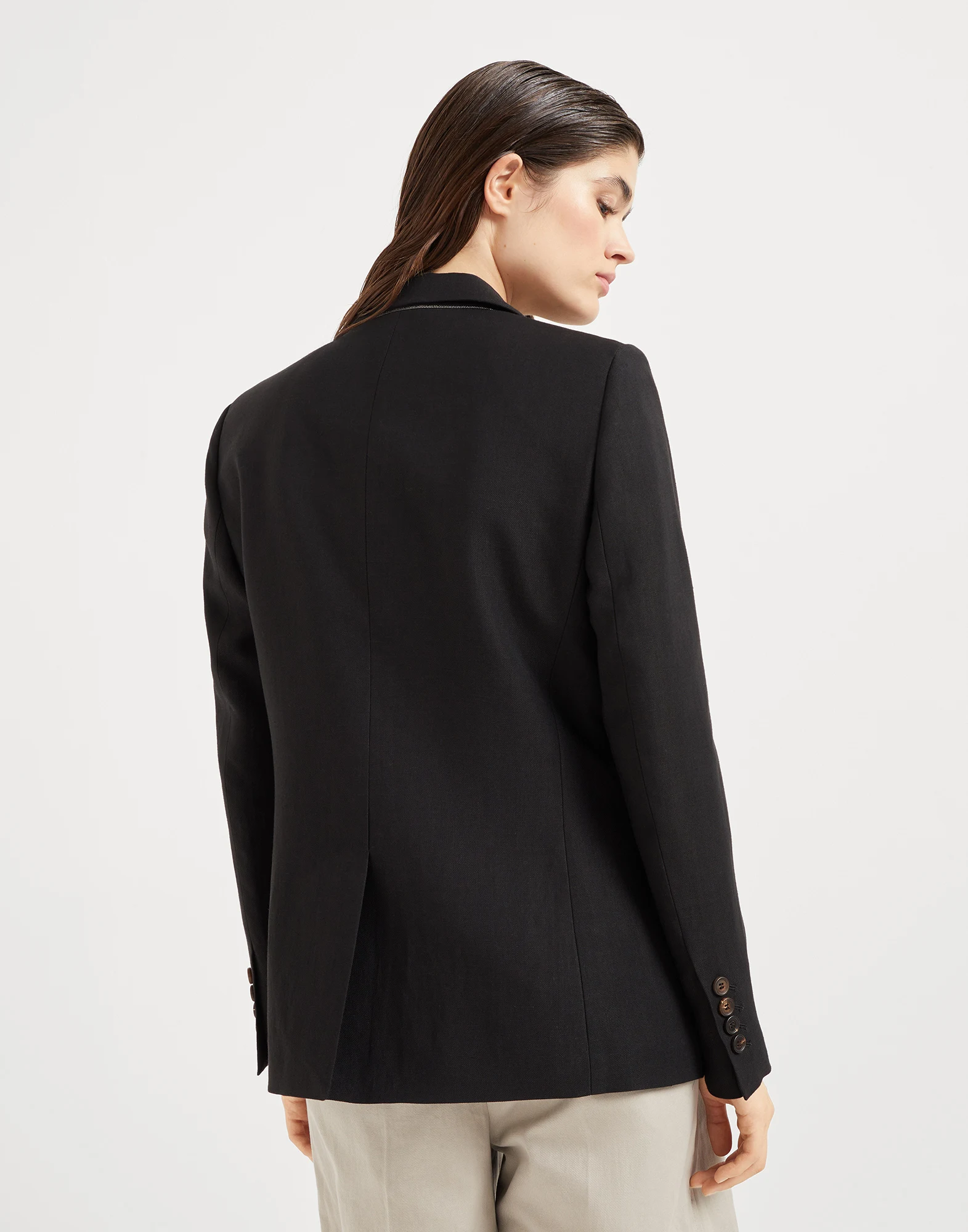 Twill blazer with monili