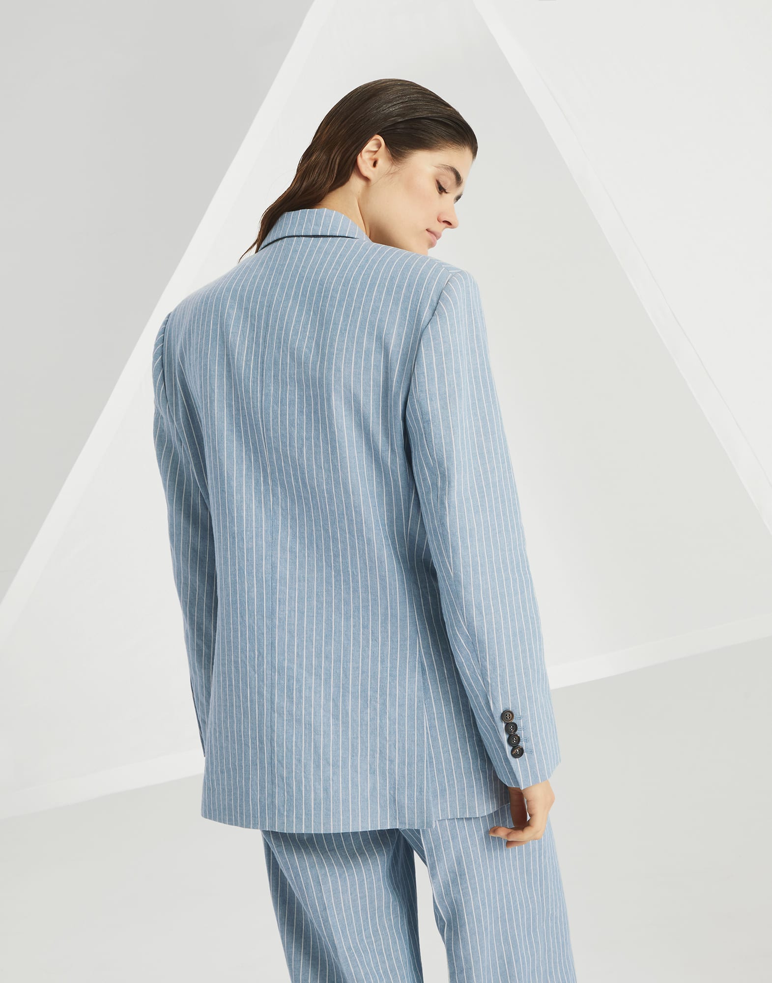 Twill blazer with monili