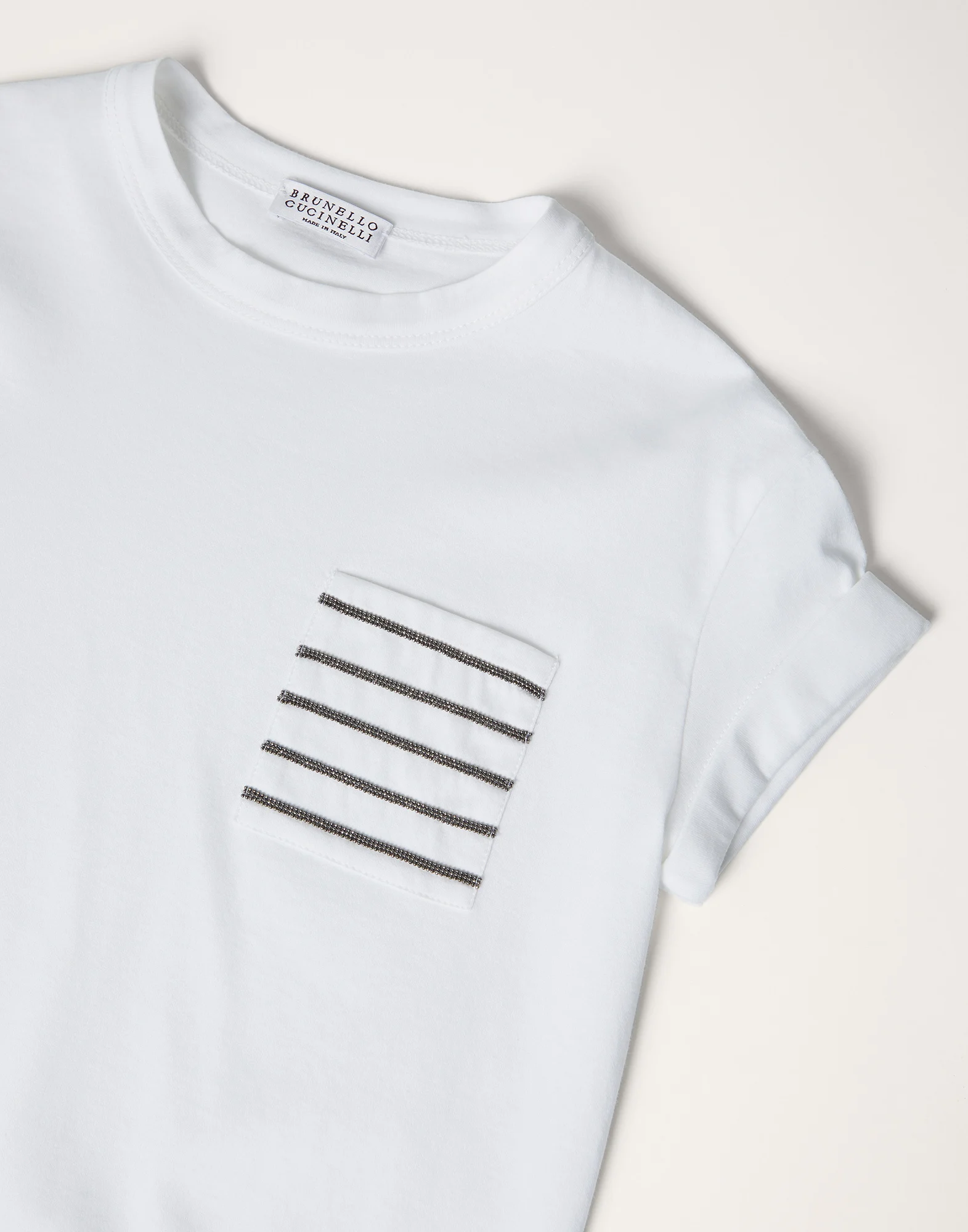 Cotton jersey T-shirt with monili