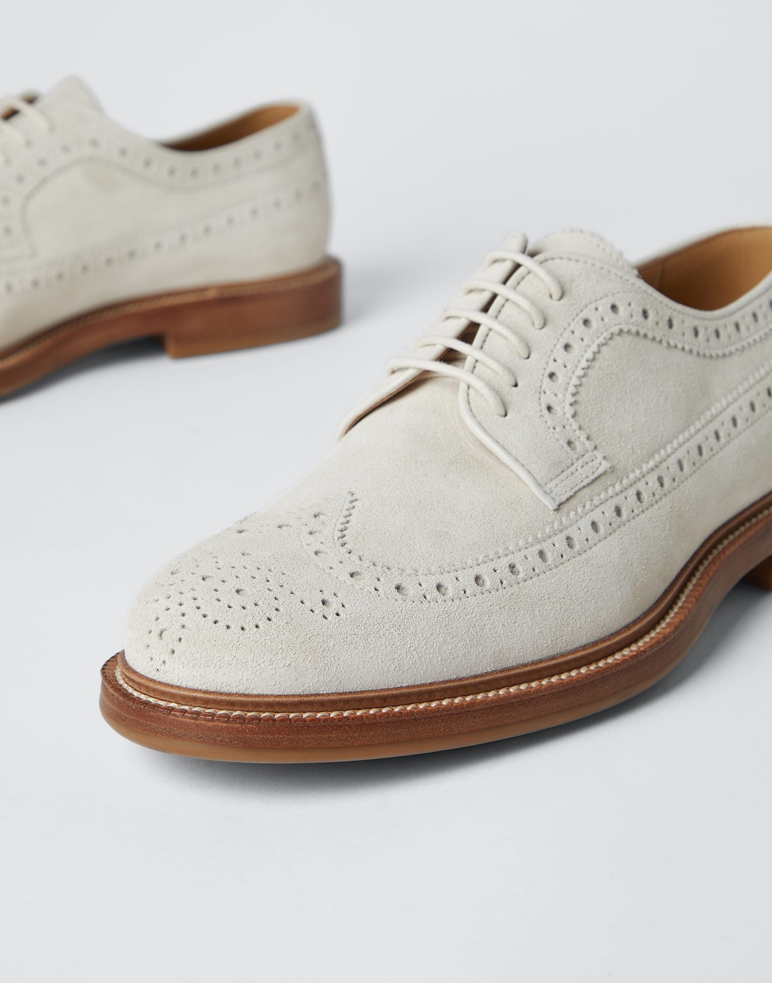 Suede longwing brogues