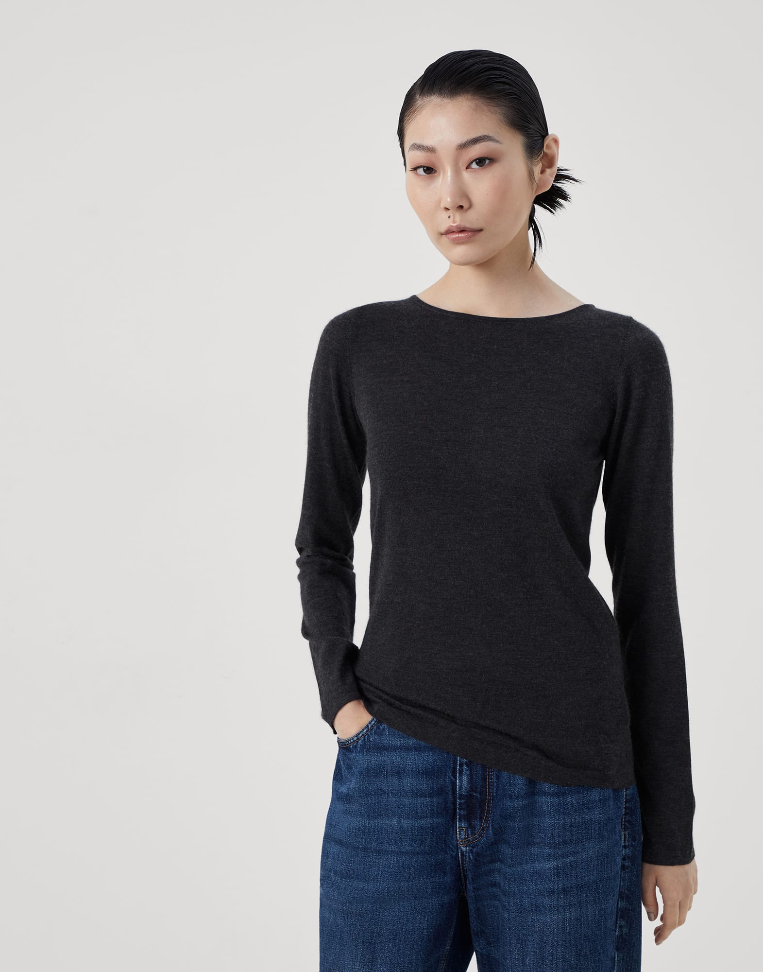 Cashmere and silk lightweight sweater