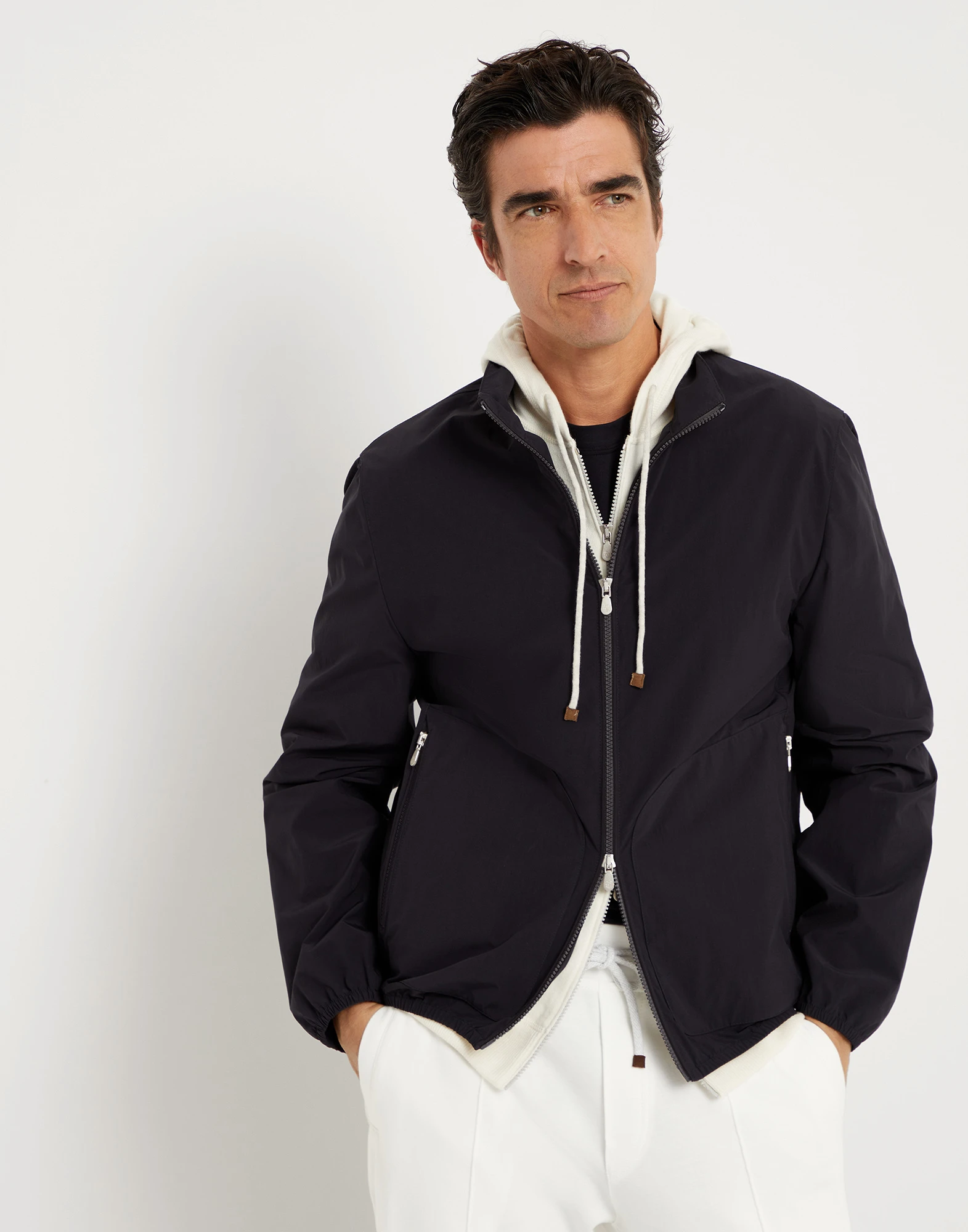 Water-resistant microfiber outerwear jacket