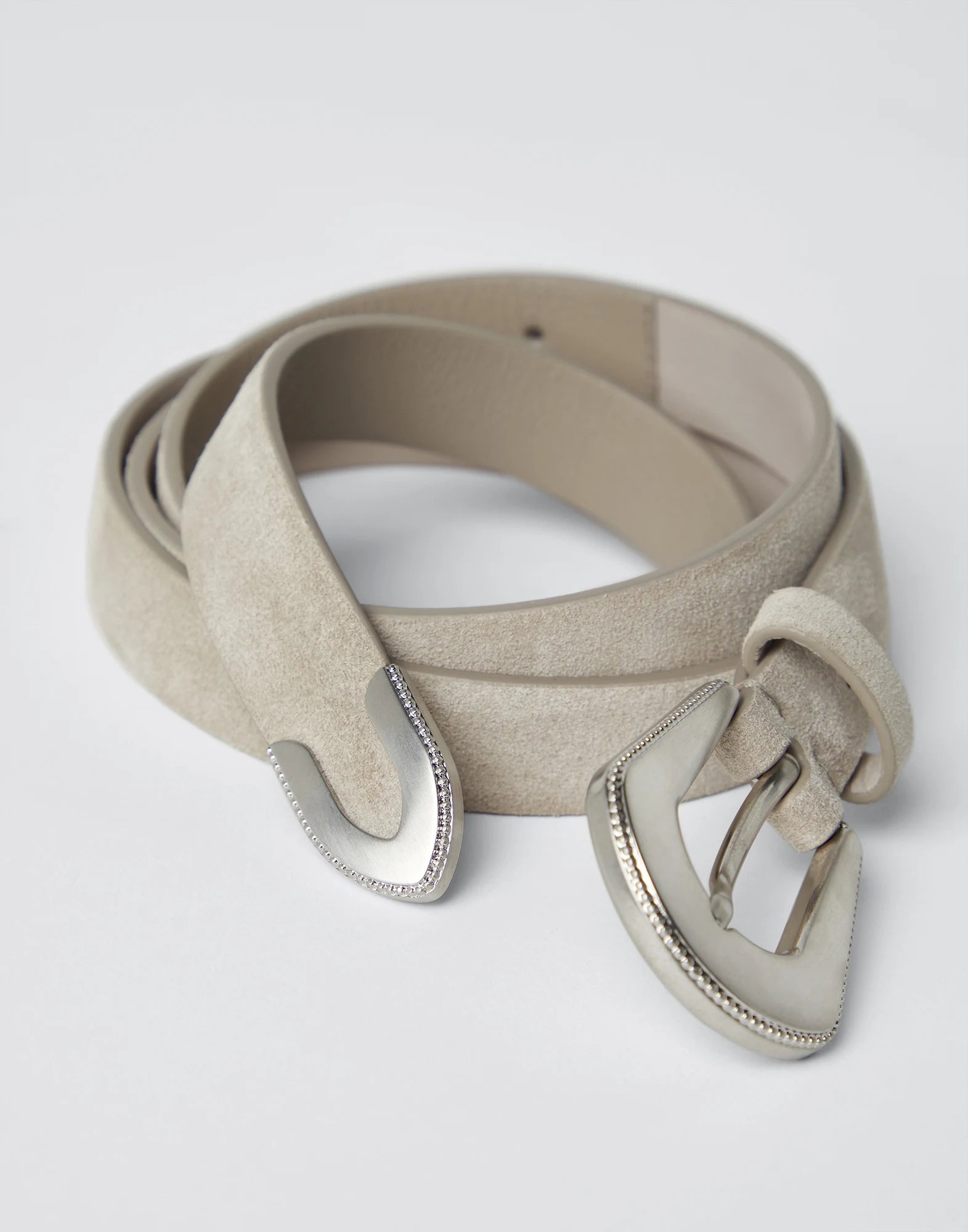 Suede calfskin belt