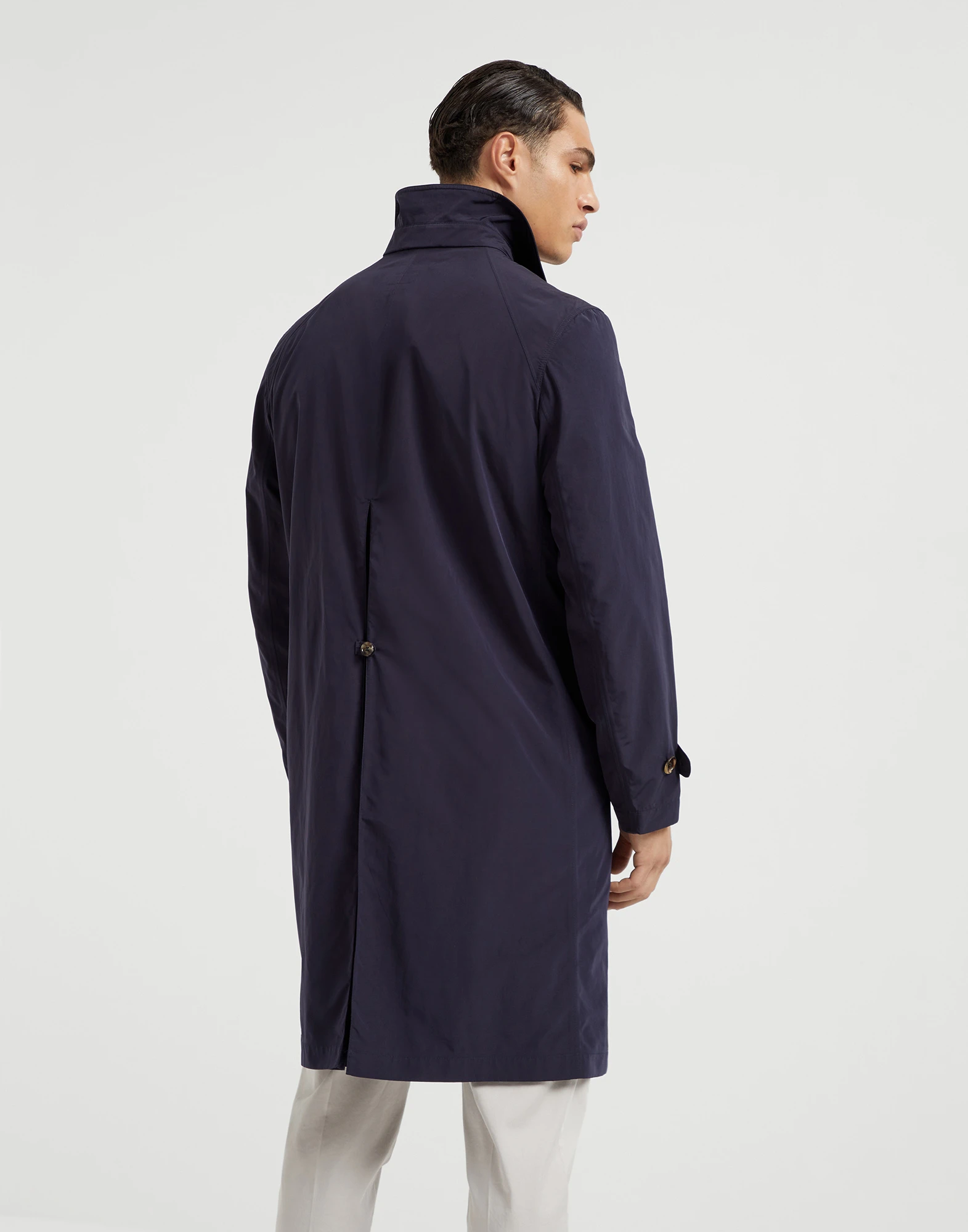 Water-resistant microfiber trench coat