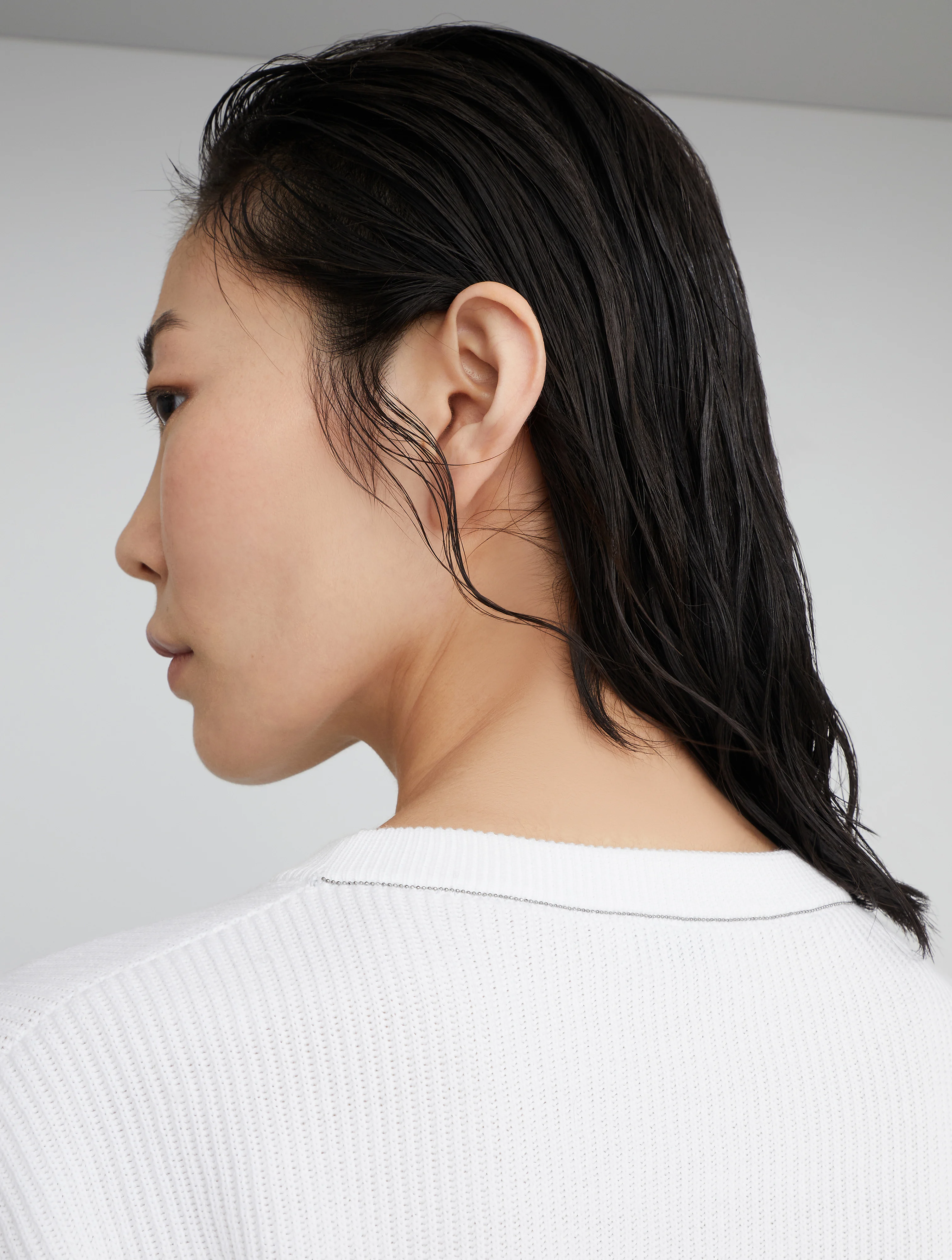 English rib cotton sweater