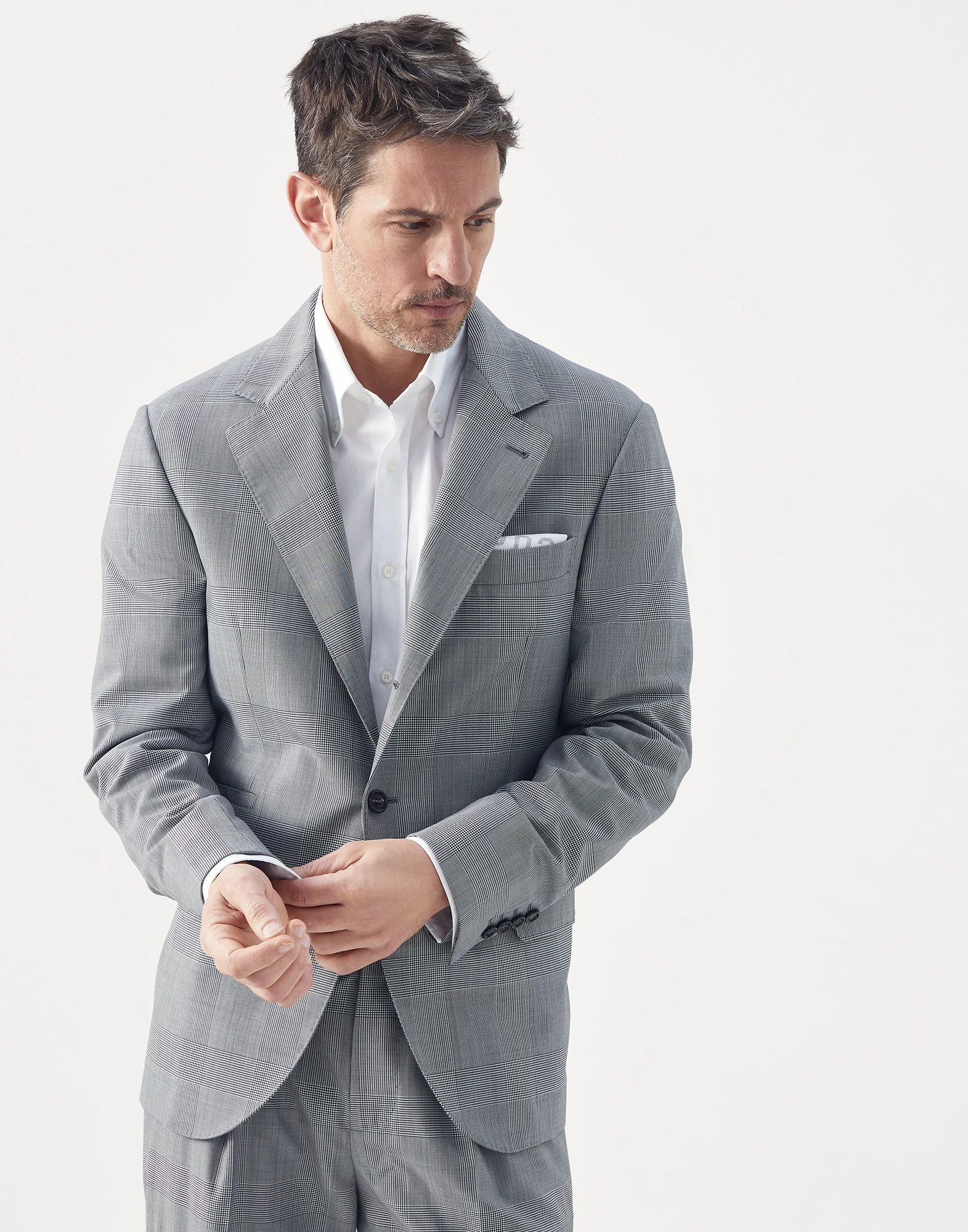 Super 150s virgin wool Prince of Wales jacket