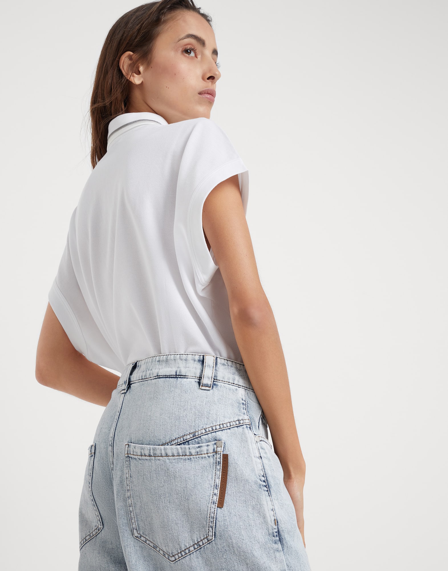 Soft denim relaxed trousers