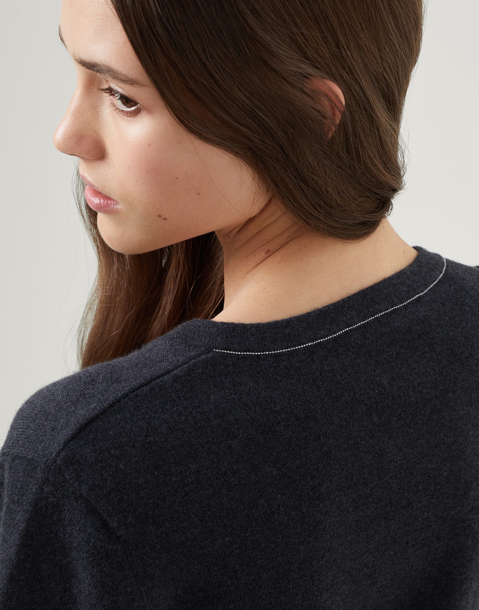 Cashmere sweater with monili