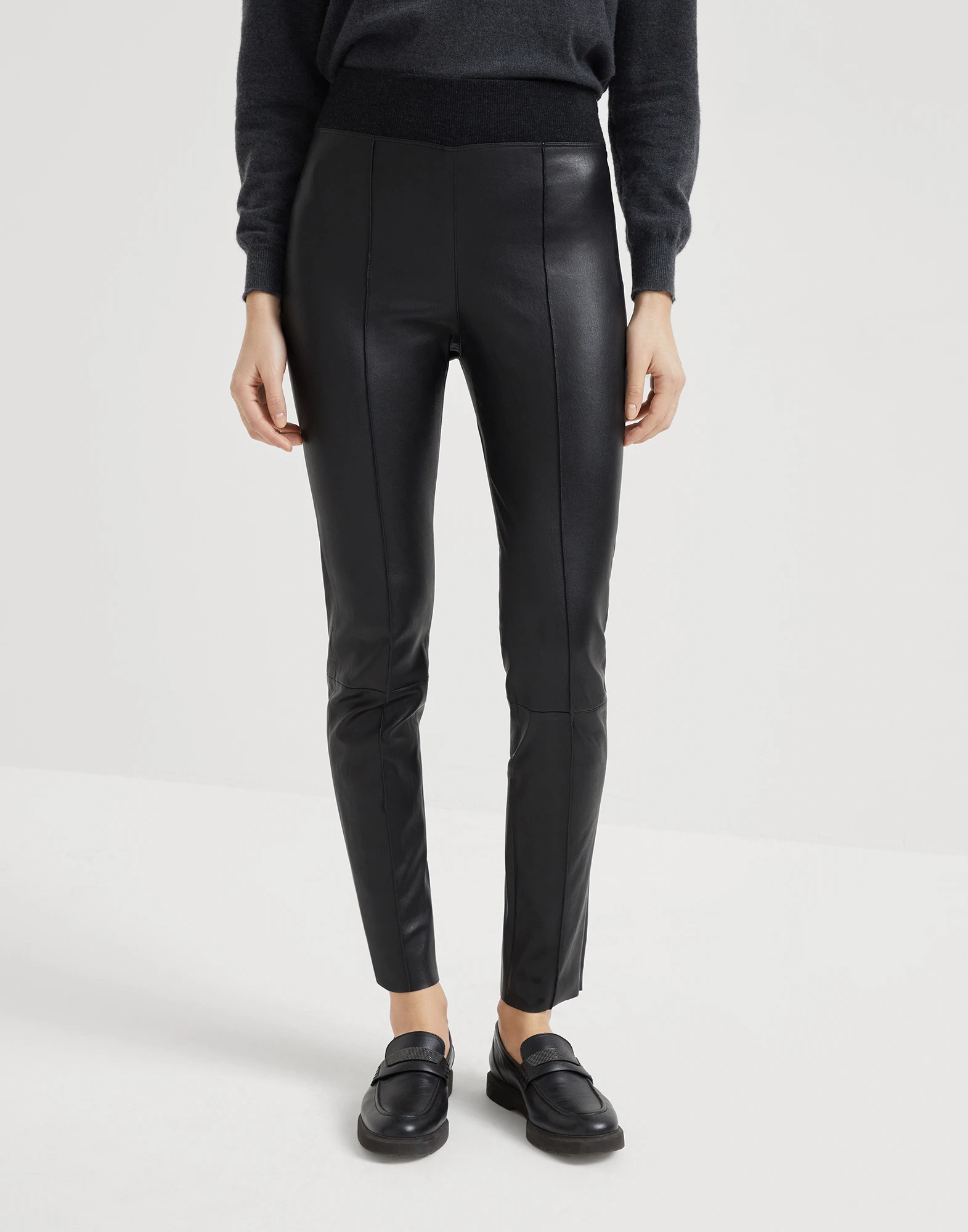Stretch nappa leggings