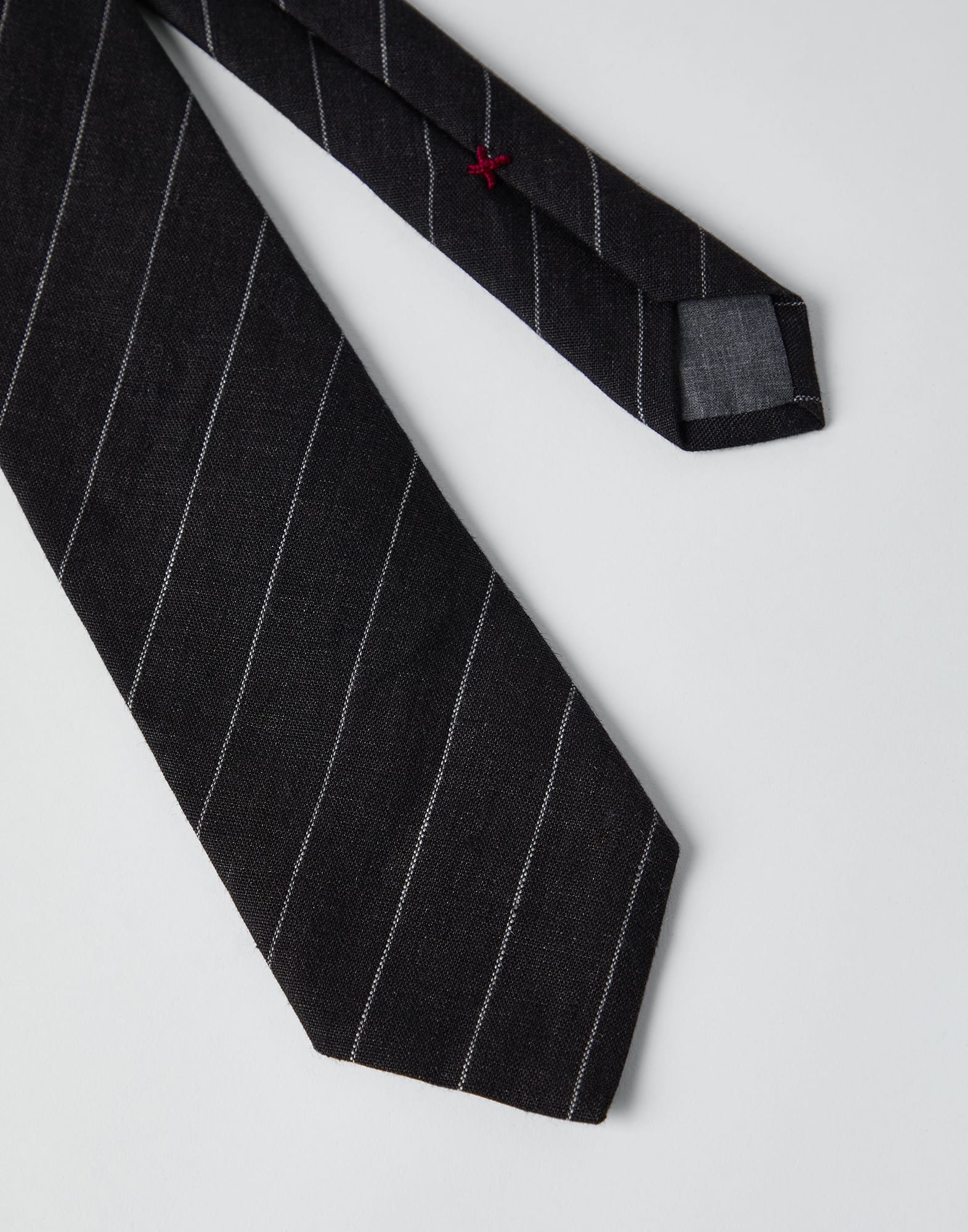Linen chalk stripe tie