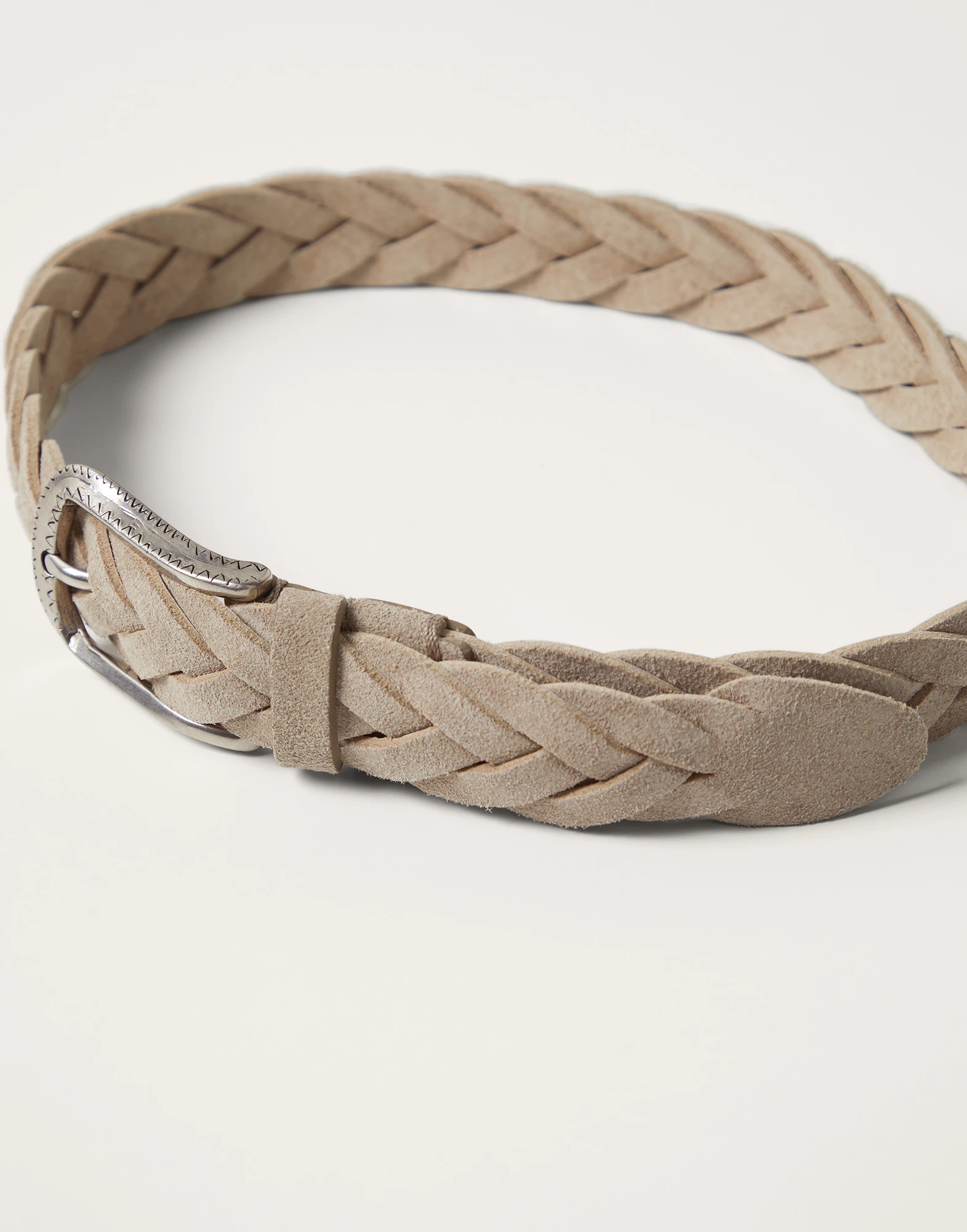 Braided suede belt