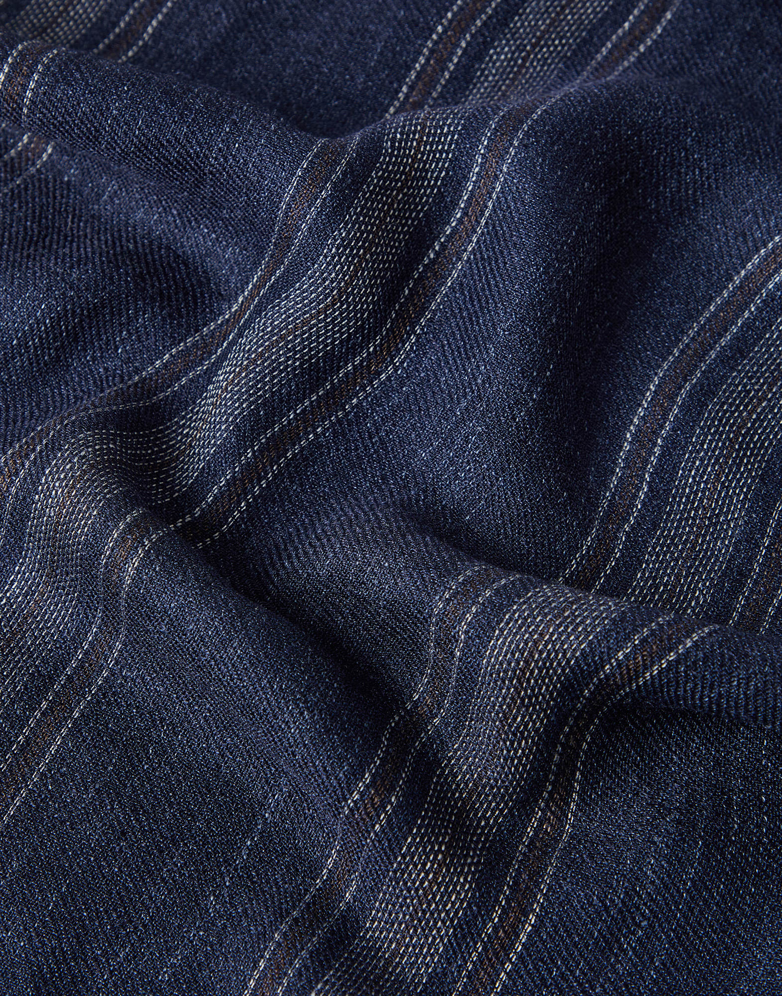 Silk and linen chevron scarf with stripes
