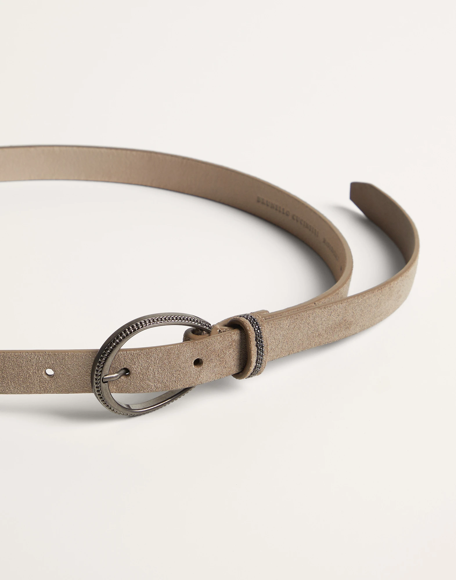 Suede belt with monili