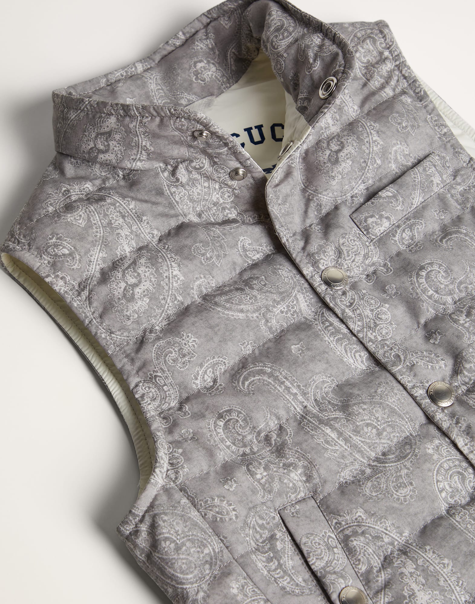 Paisley nylon lightweight down vest