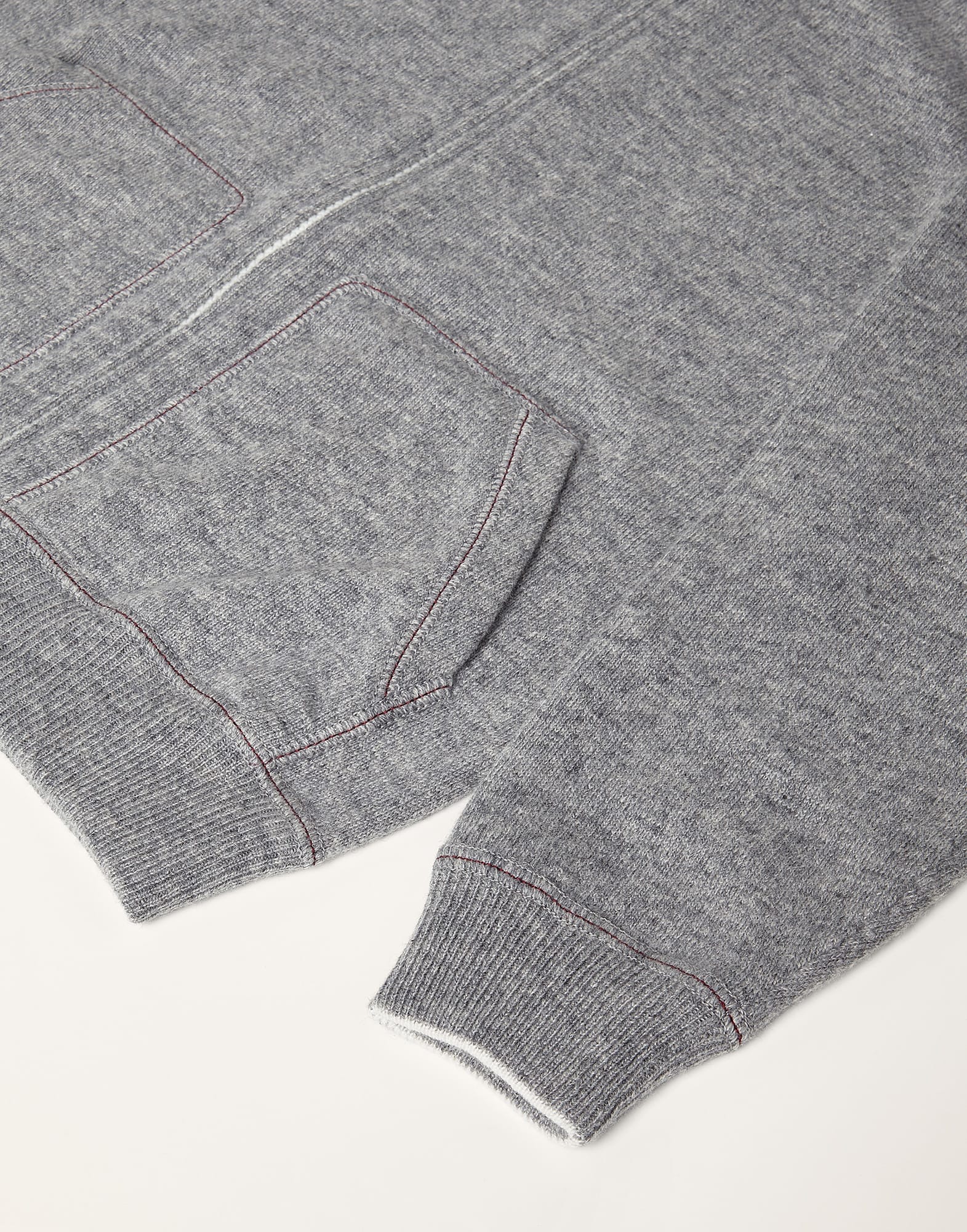 Cashmere sweatshirt-style cardigan with hood