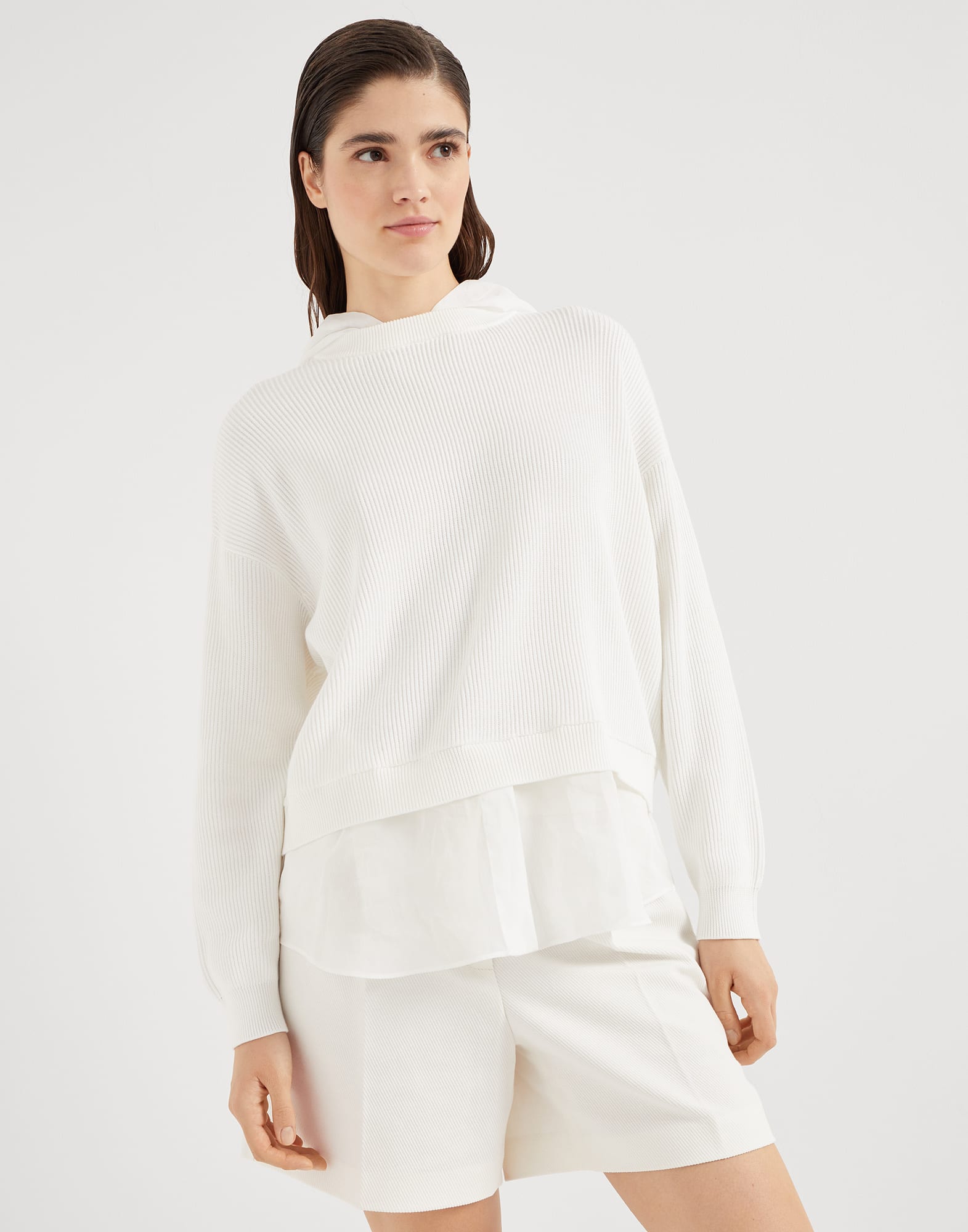Faux Layered sweatshirt with monili
