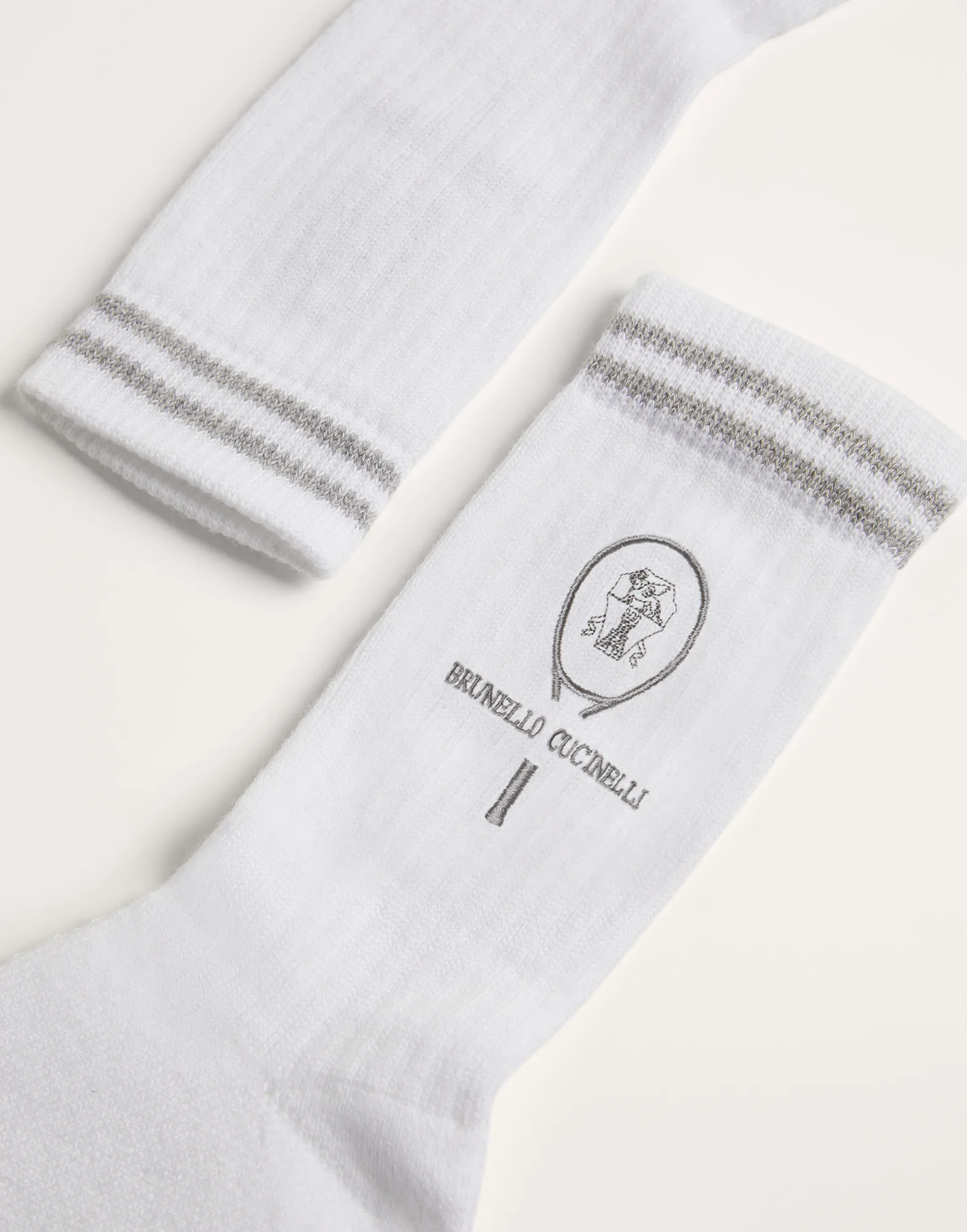 Ribbed cotton socks with tennis logo