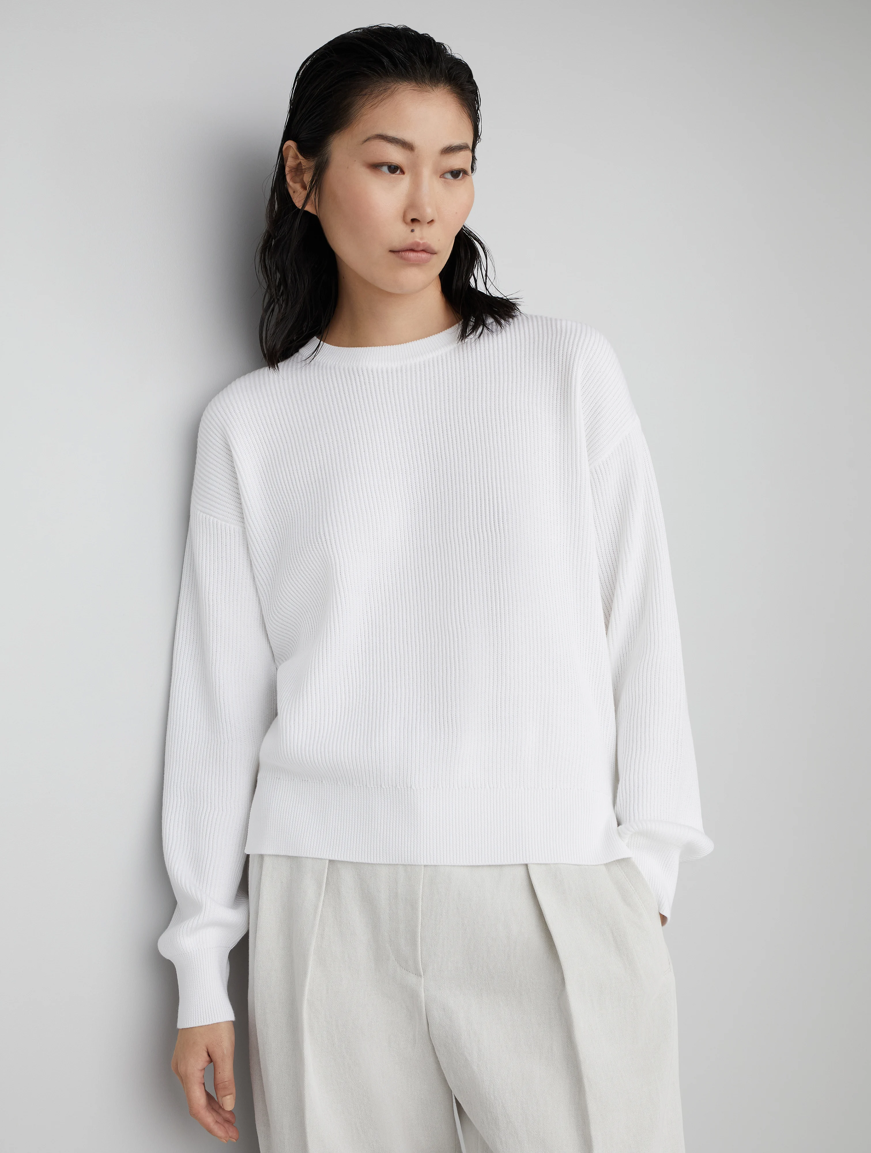 English rib cotton sweater