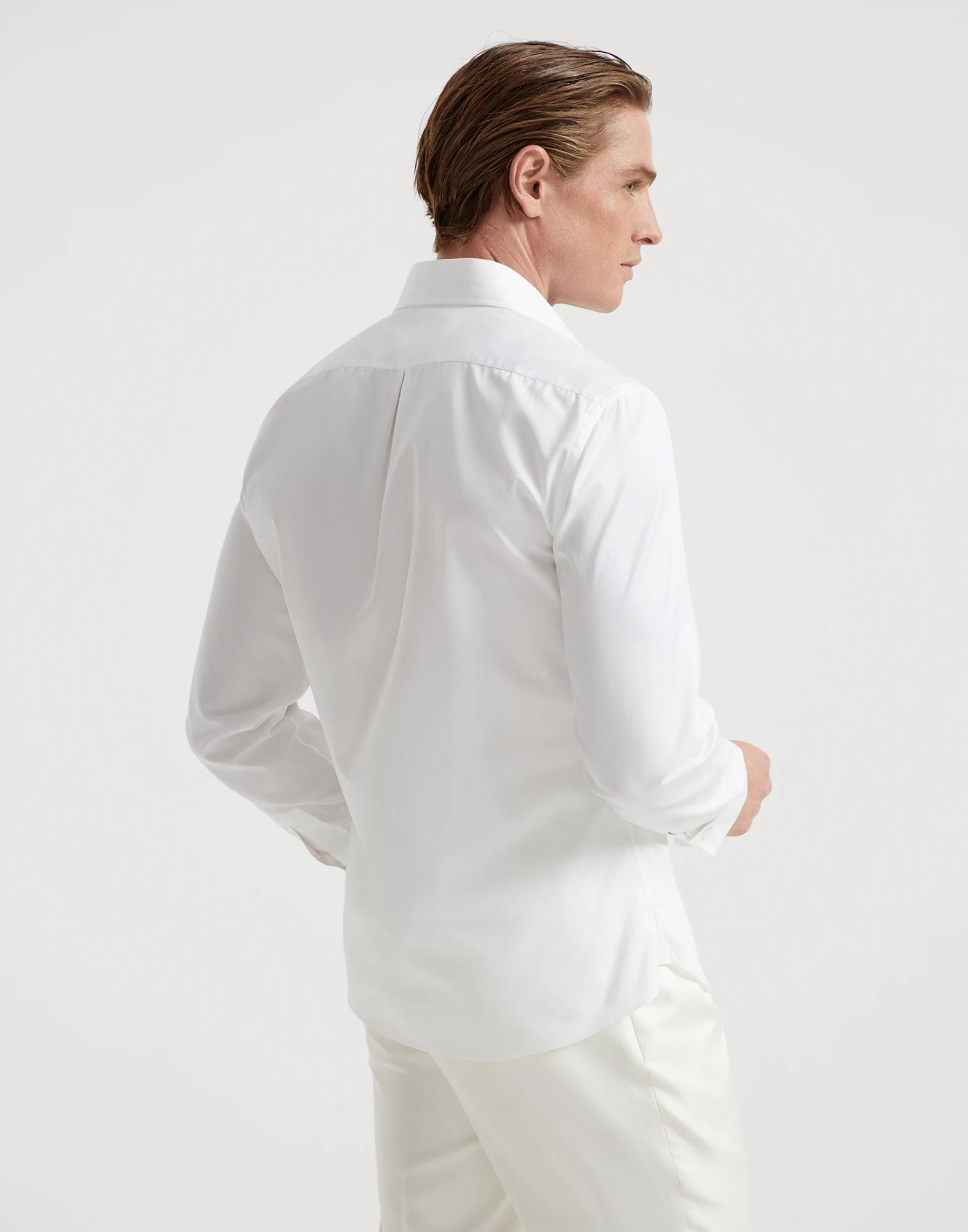 Tuxedo shirt with pleating