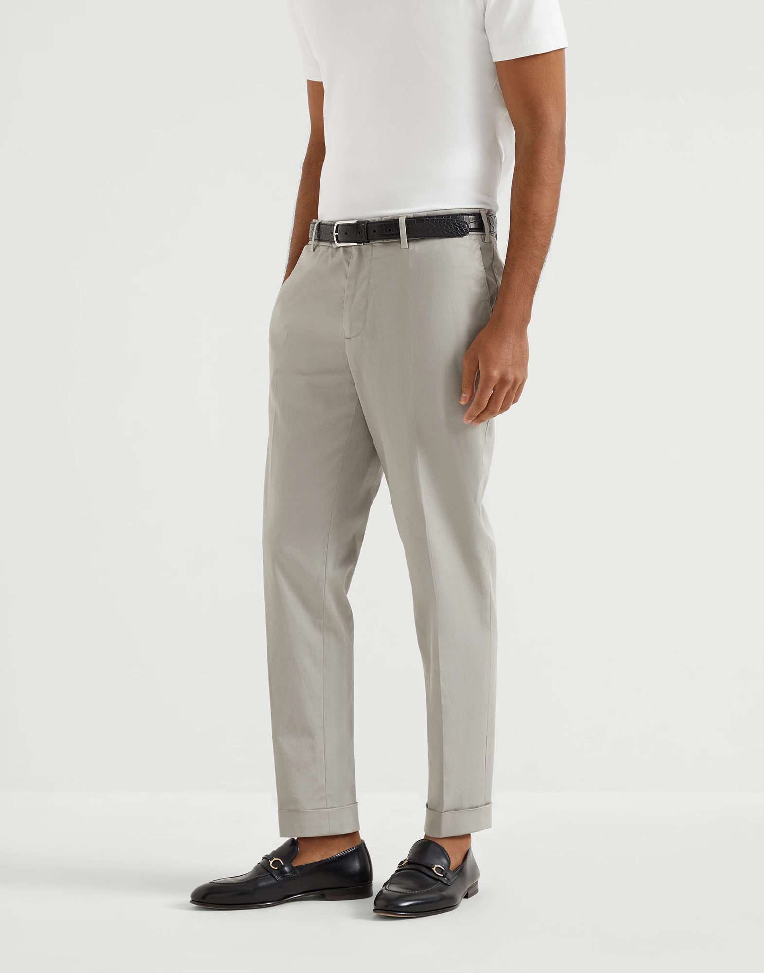Gabardine garment dyed trousers
