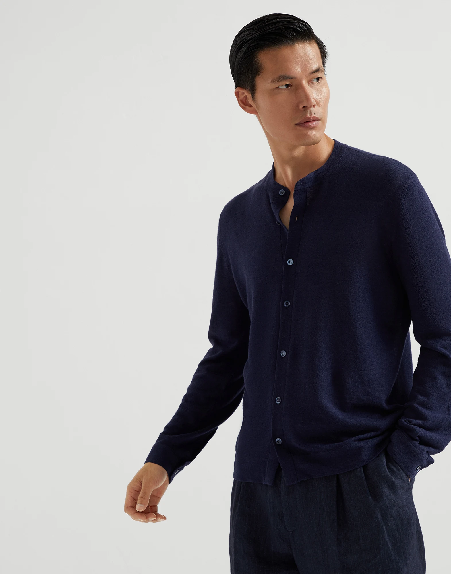 Linen and cotton cardigan