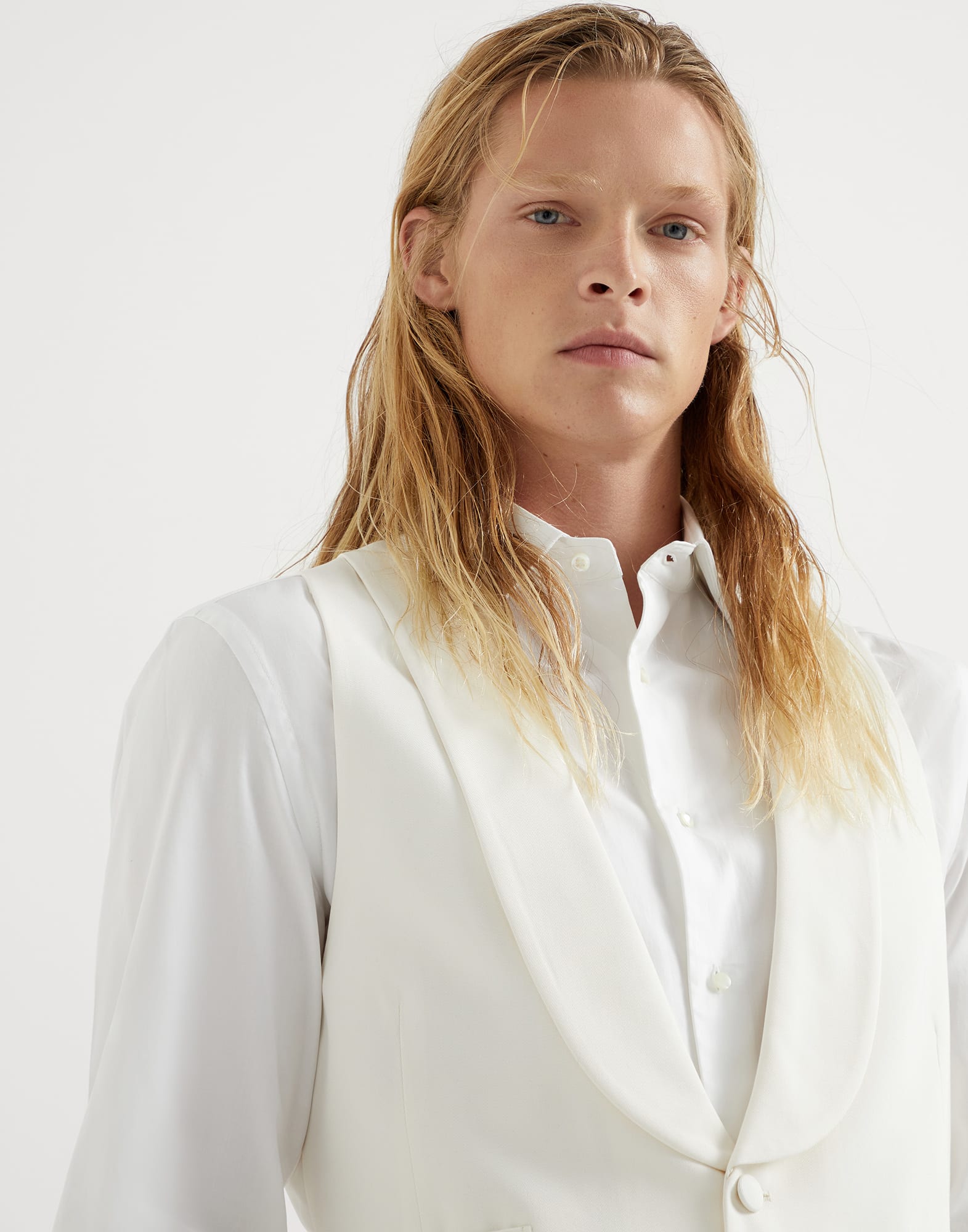 Delave silk twill waistcoat with shawl lapels