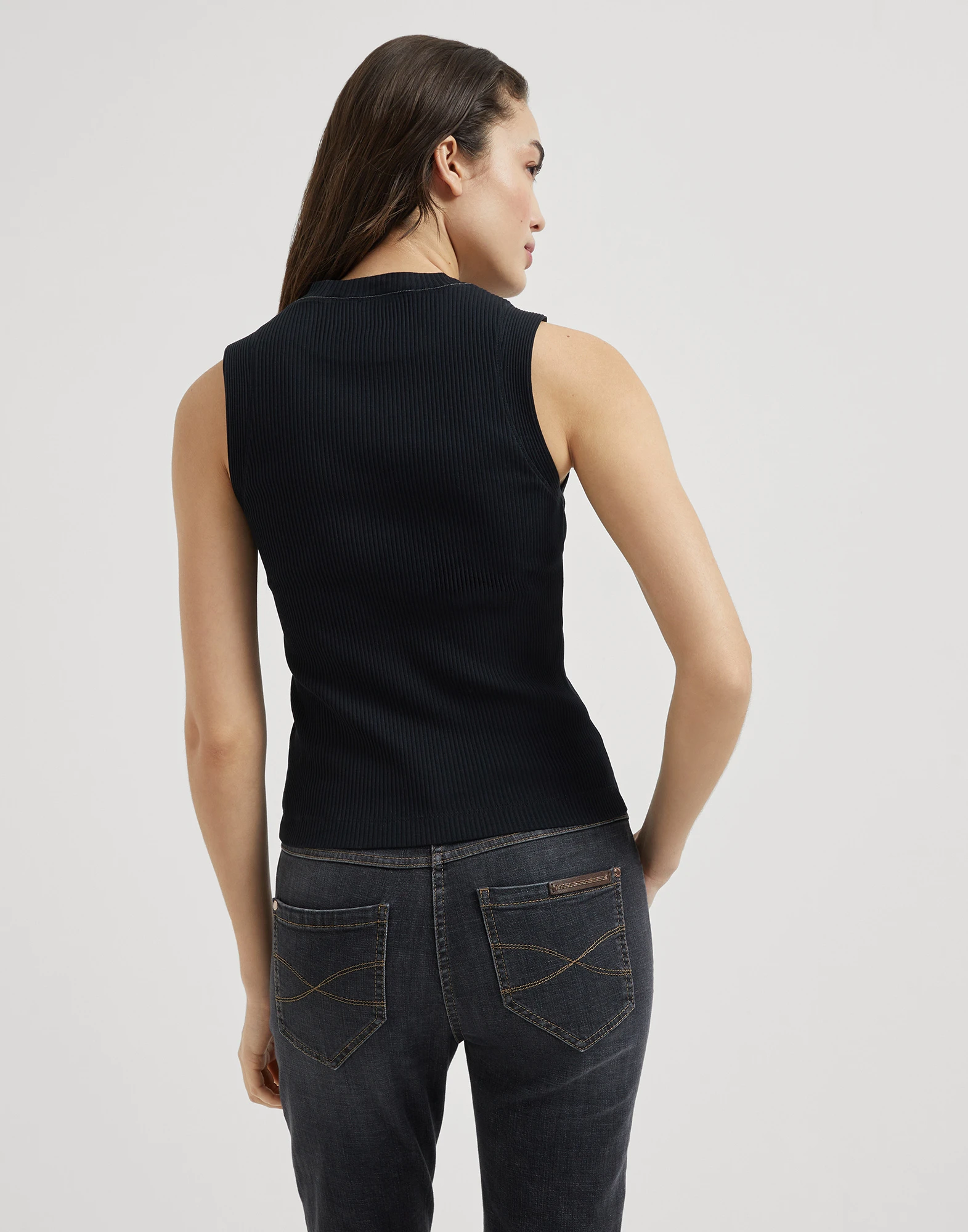 Ribbed jersey top