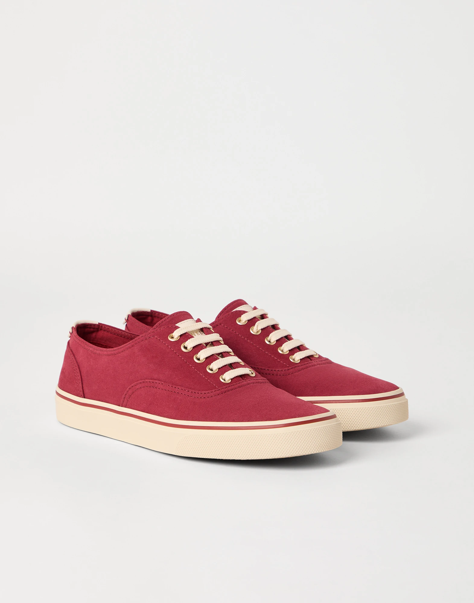 Canvas and calfskin sneakers