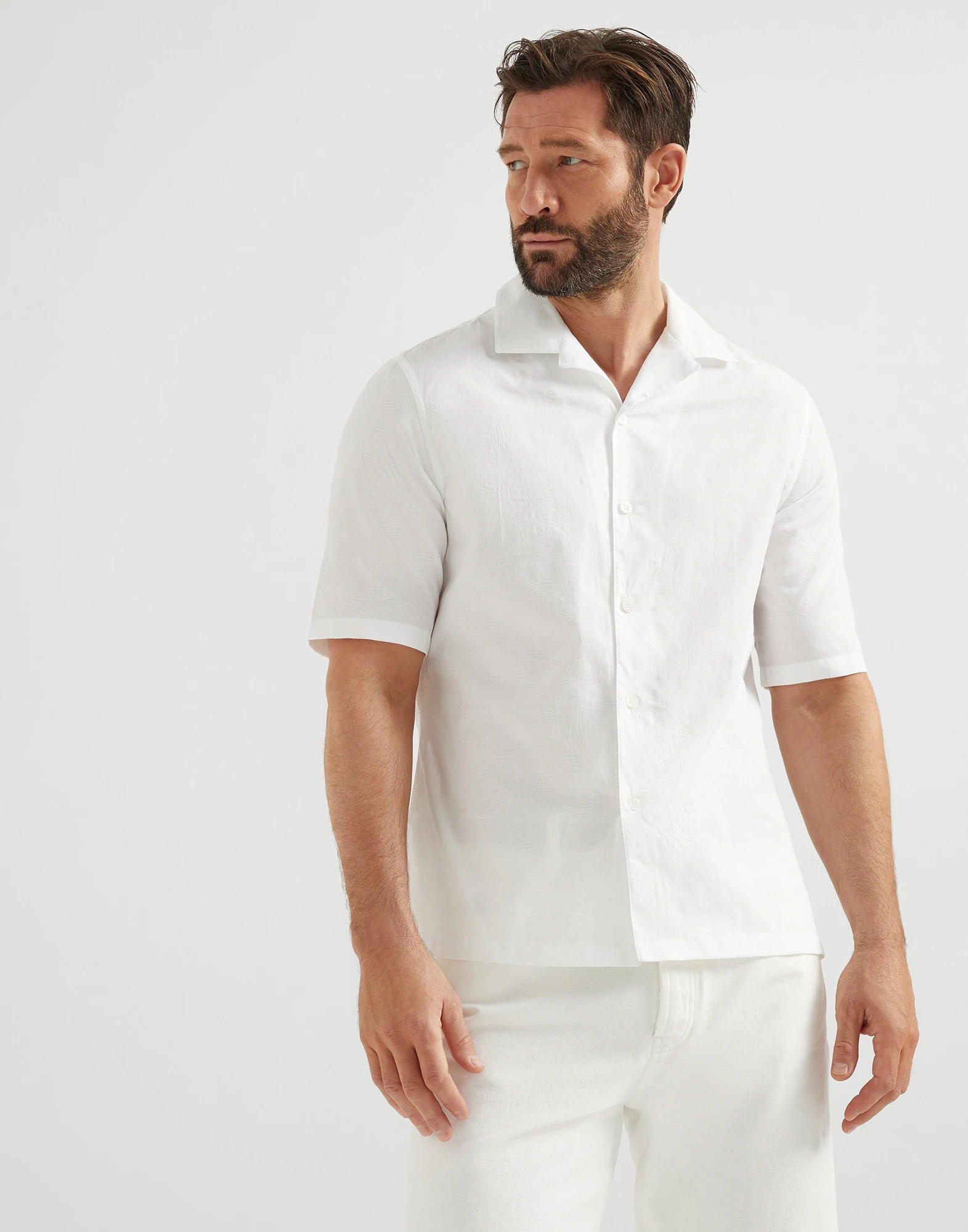Shirt with camp collar