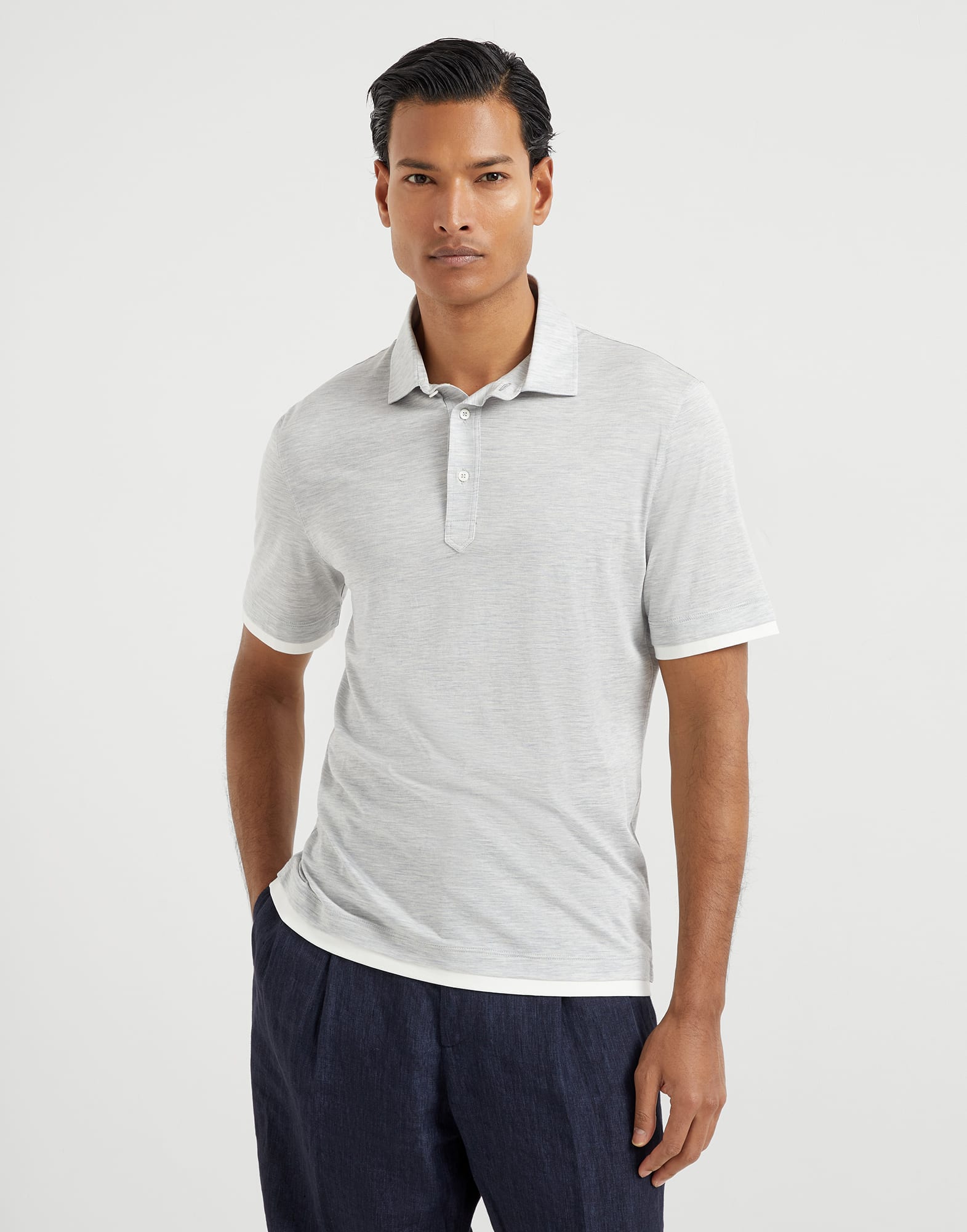 Polo with Faux-Layering