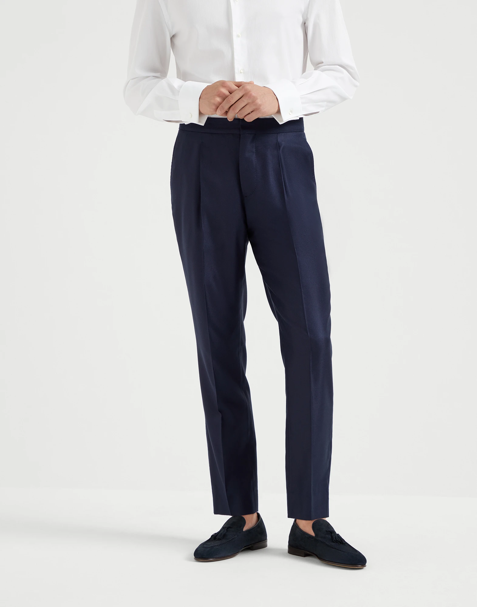 Tuxedo trousers with pleats