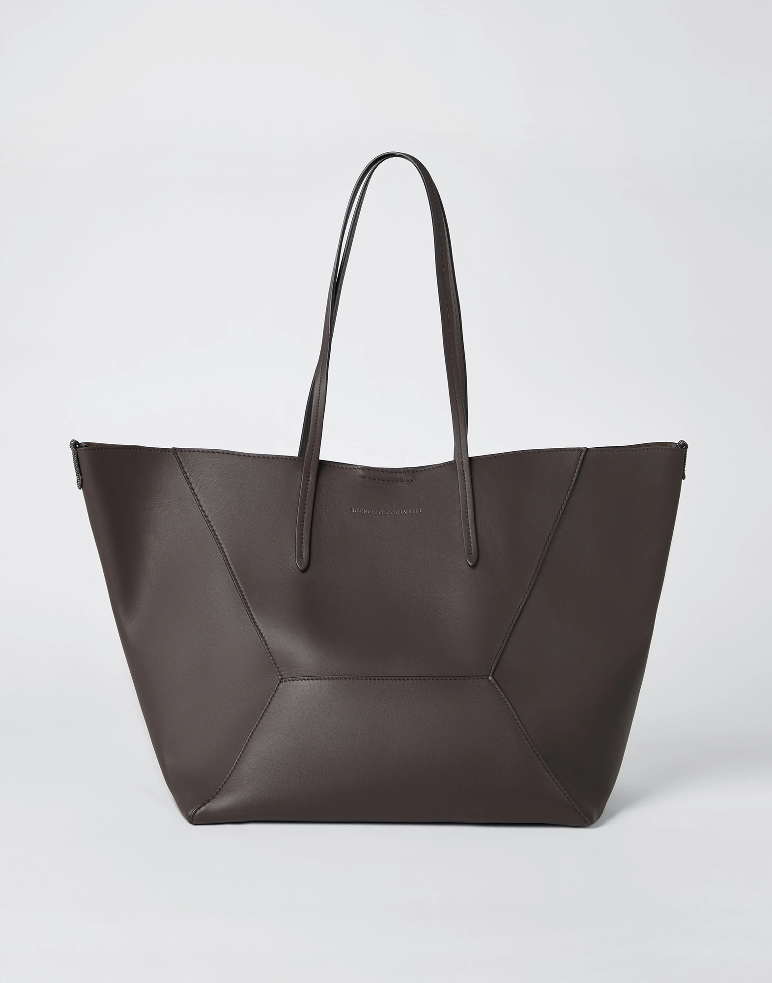 Calfskin shopper bag with monili
