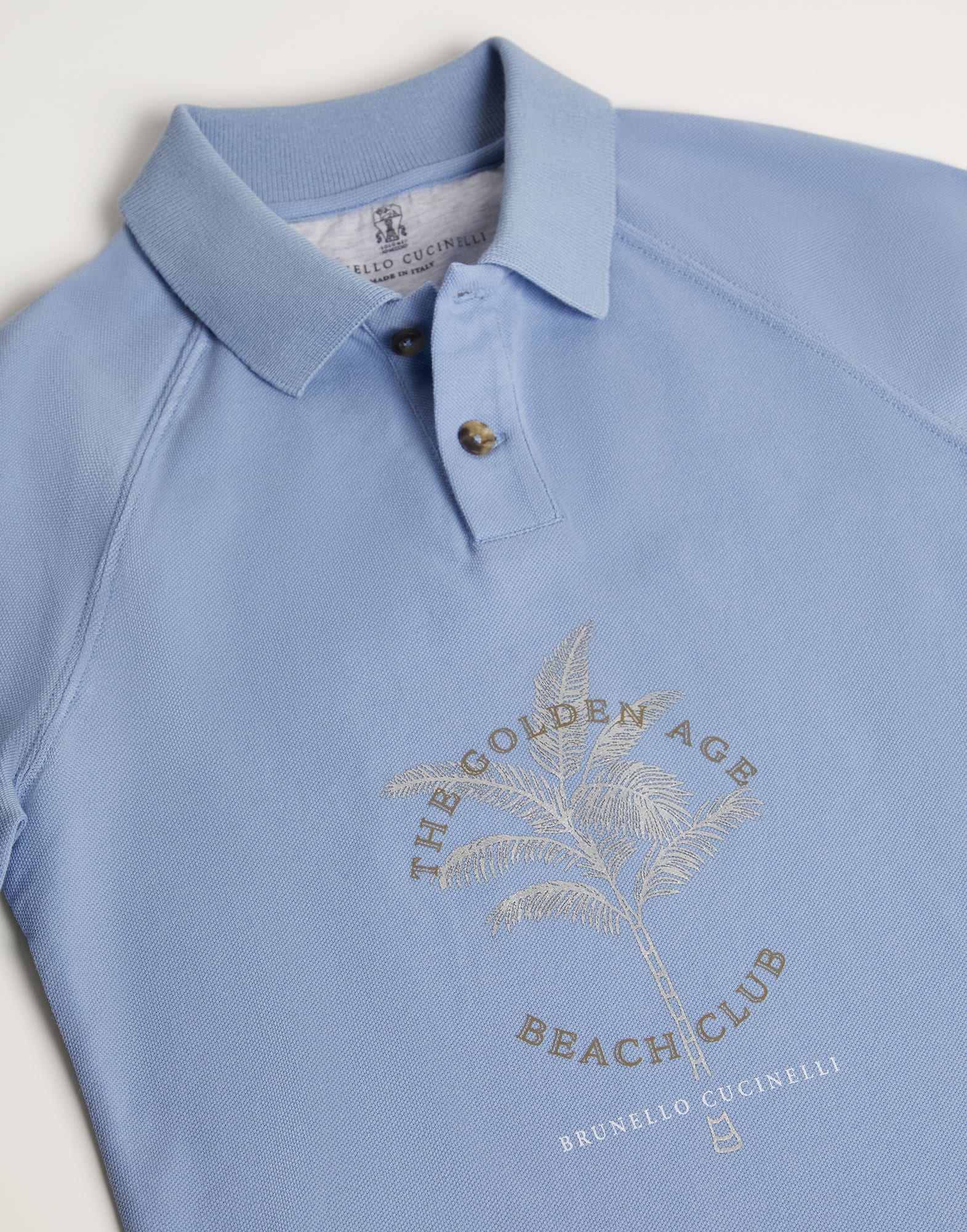 Cotton pique polo shirt with print