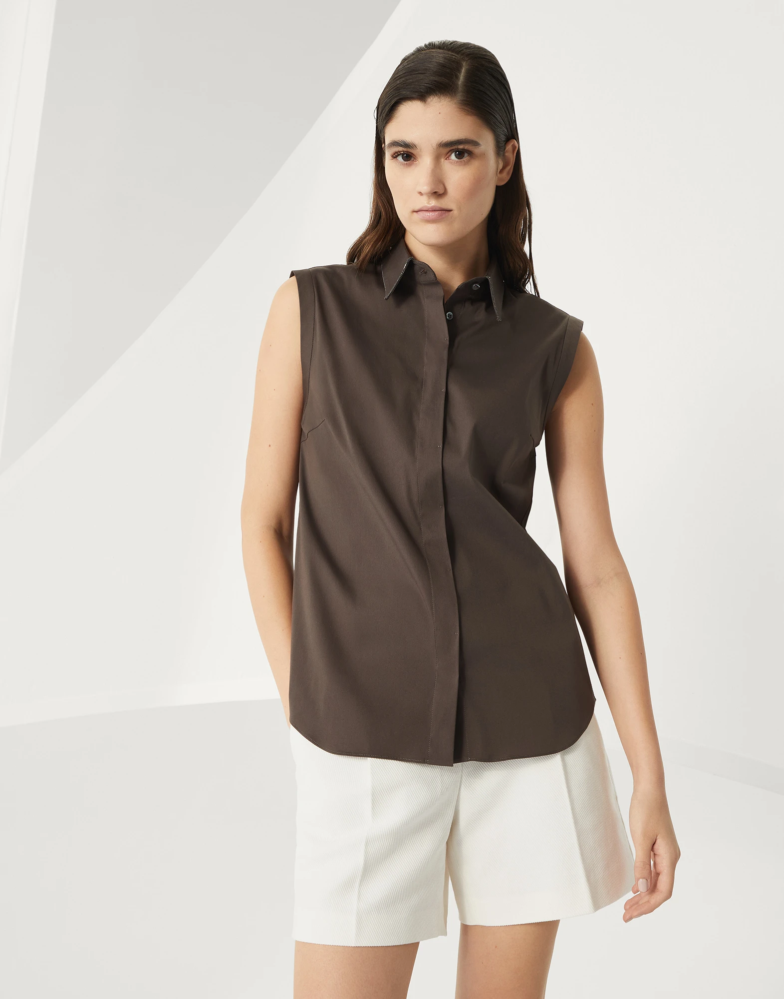 Stretch poplin shirt